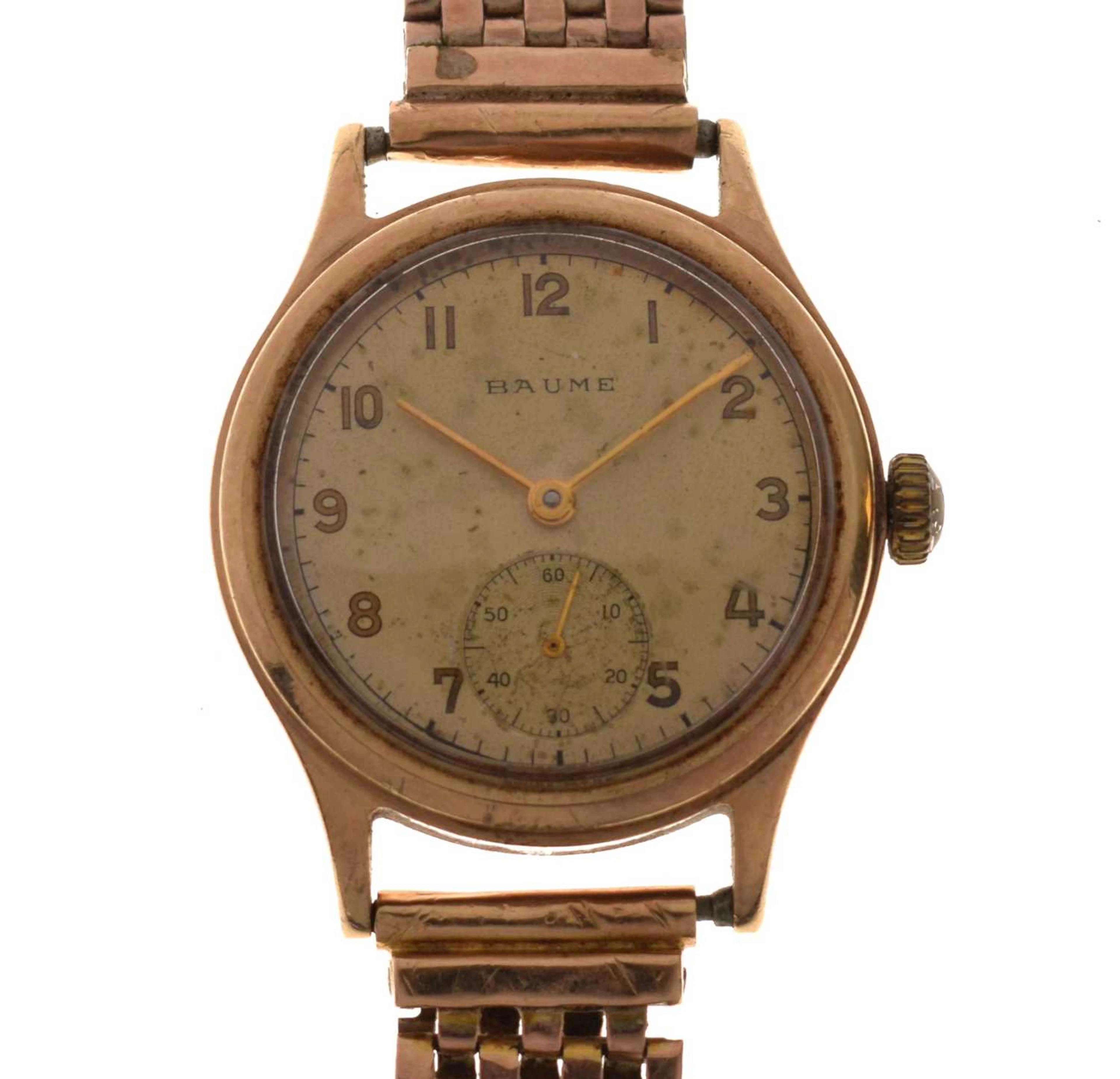 Baume - 1950s 9ct gold cased bracelet watch