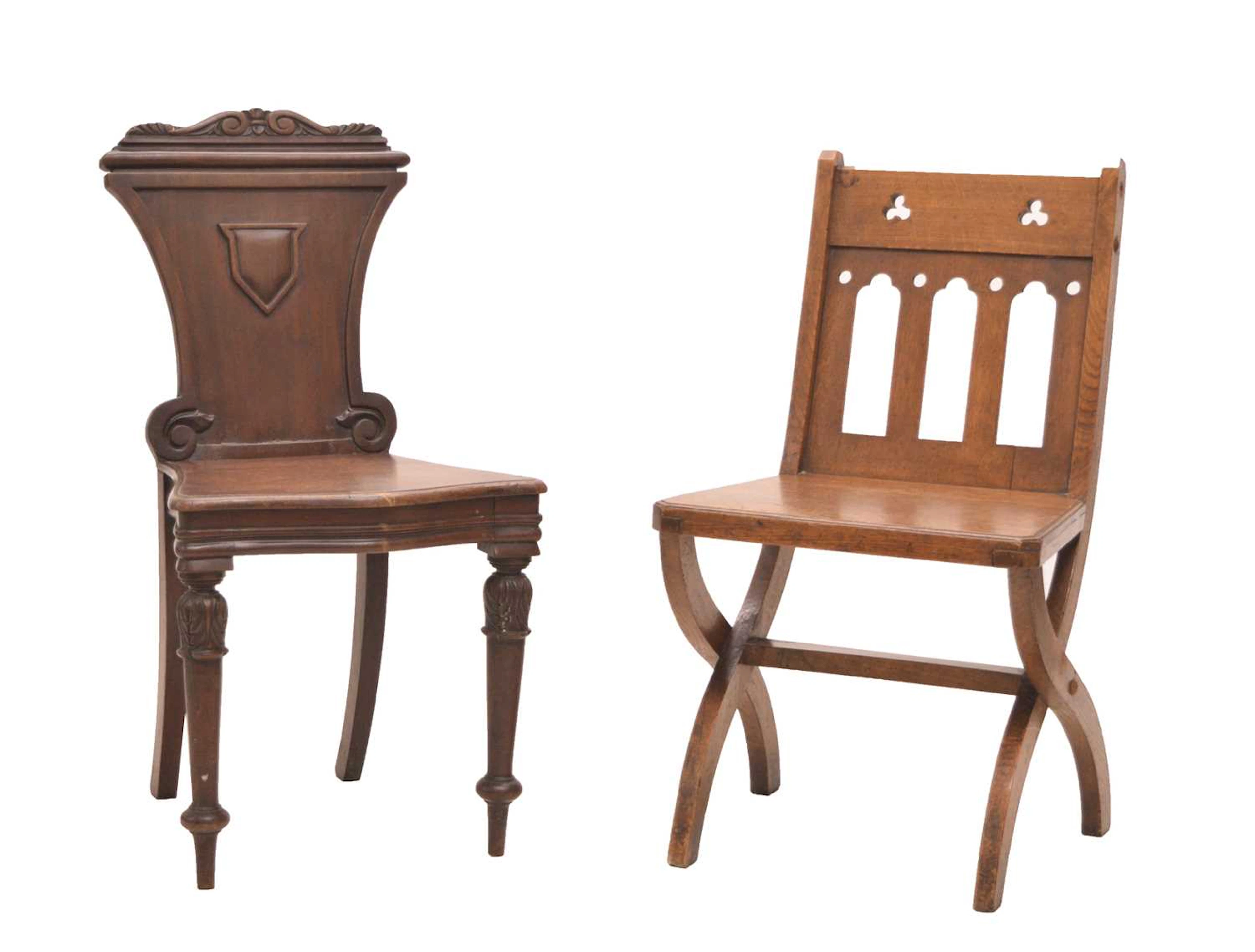 Mid 19th century mahogany hall chair