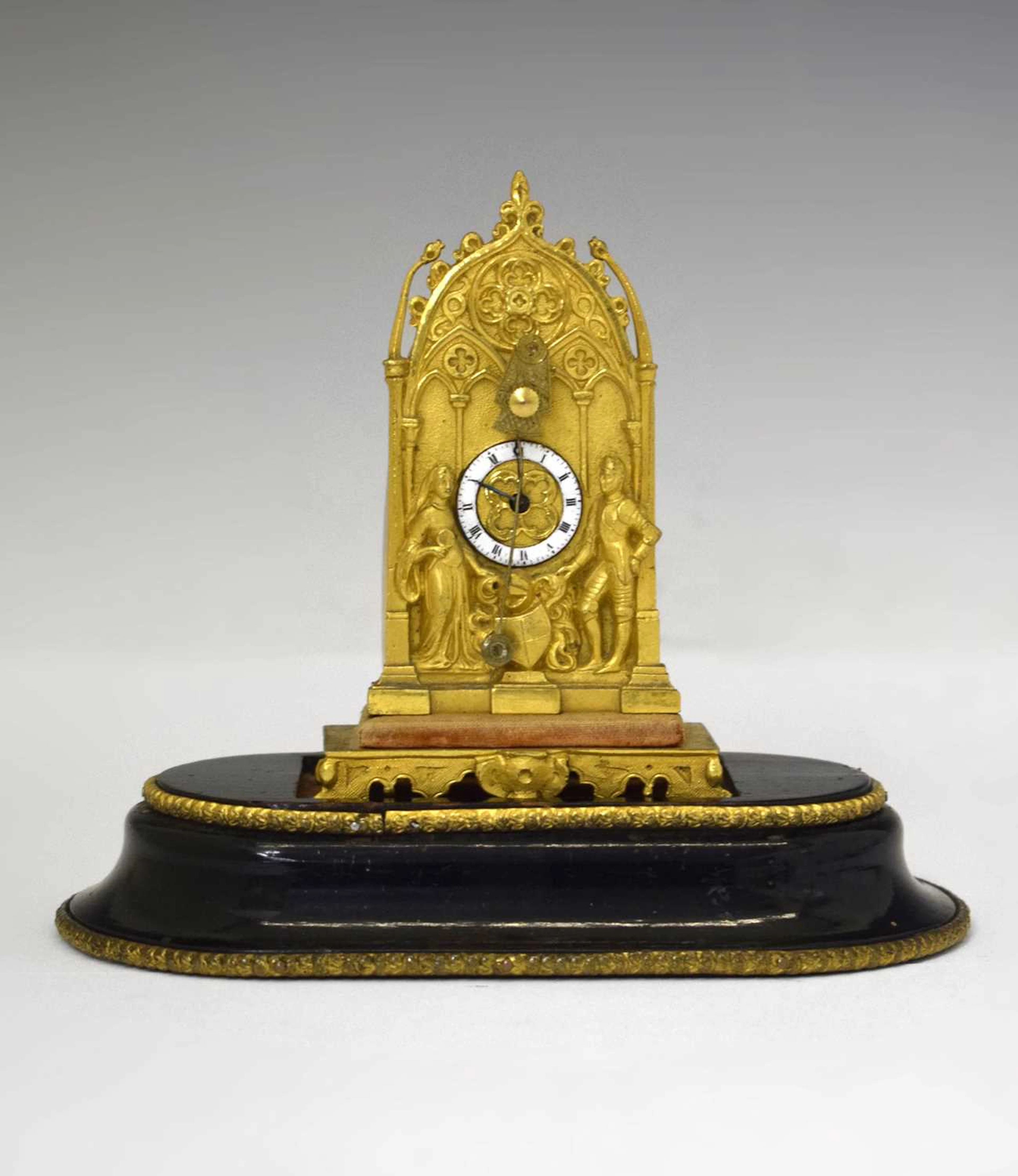19th century Continental gilt bronze Zappler clock