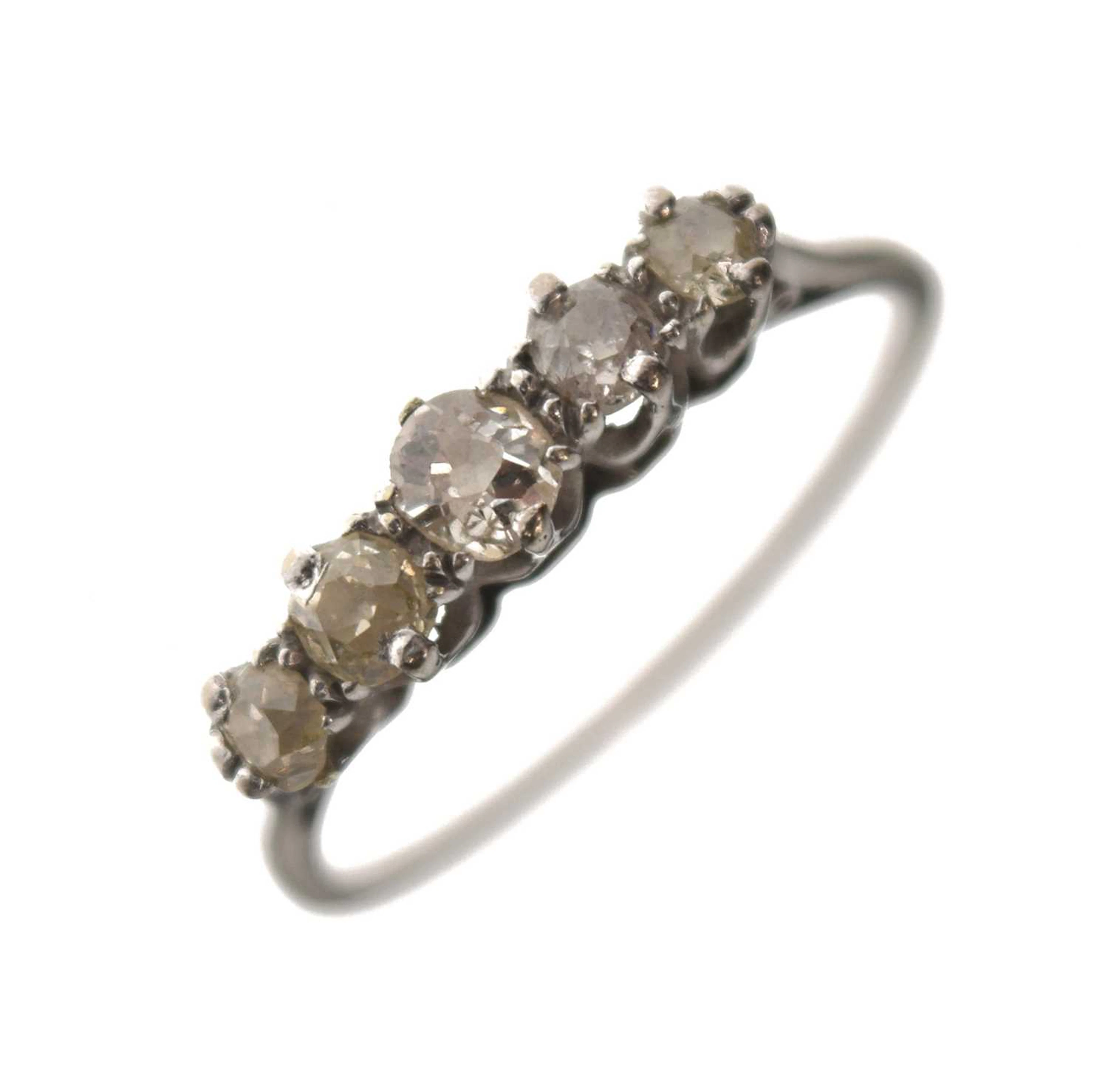 Early 20th century five-stone diamond ring
