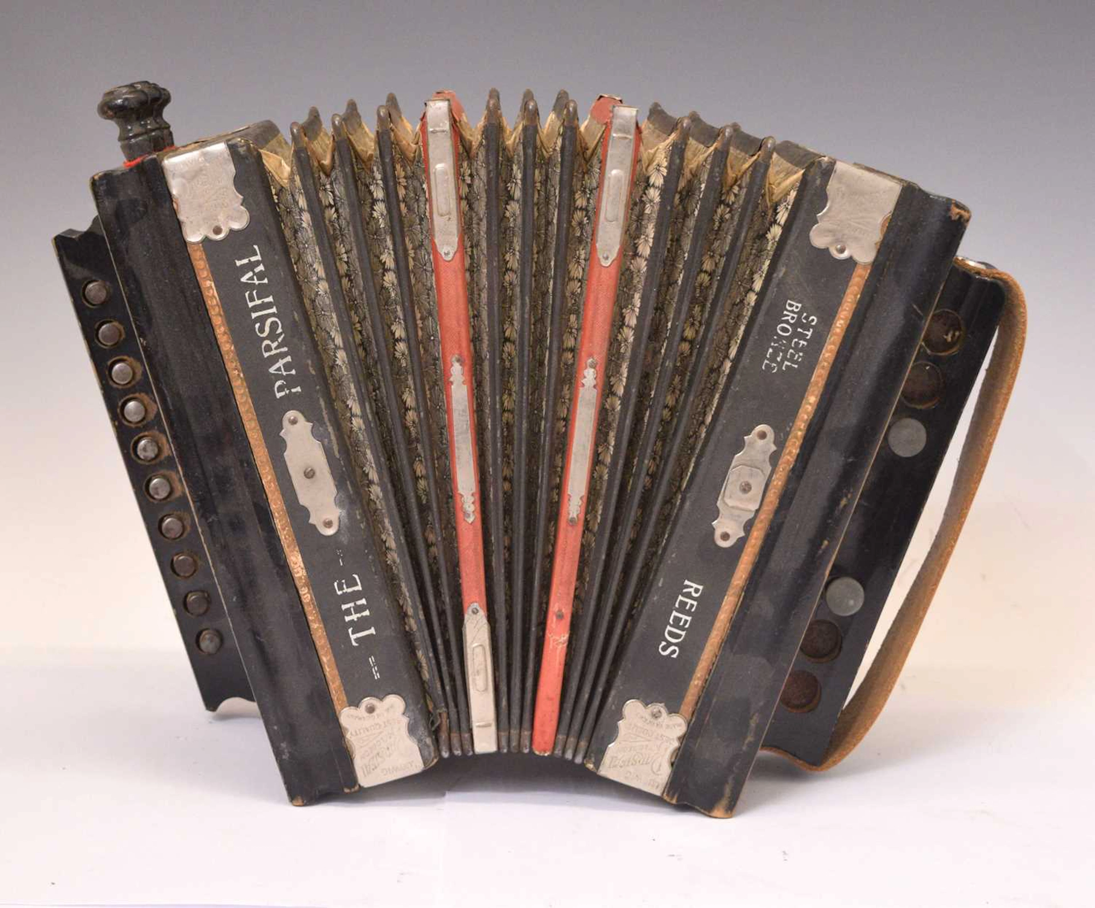 Early 20th century ebonised Ludwig 'The Parsifal' Melodeon accordion