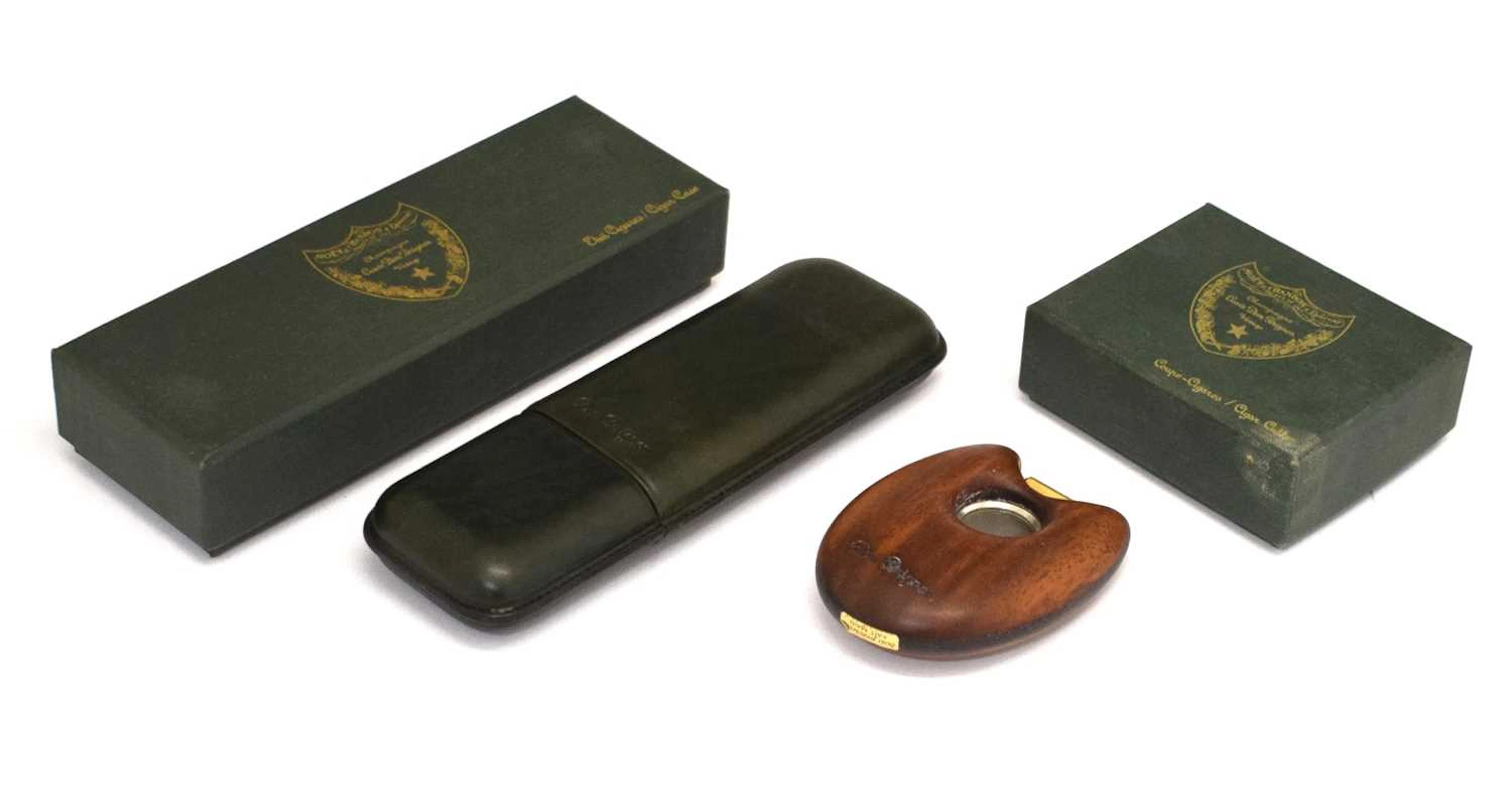 Moët et Chandon Dom Perignon champagne cigar cutter and cigar case
