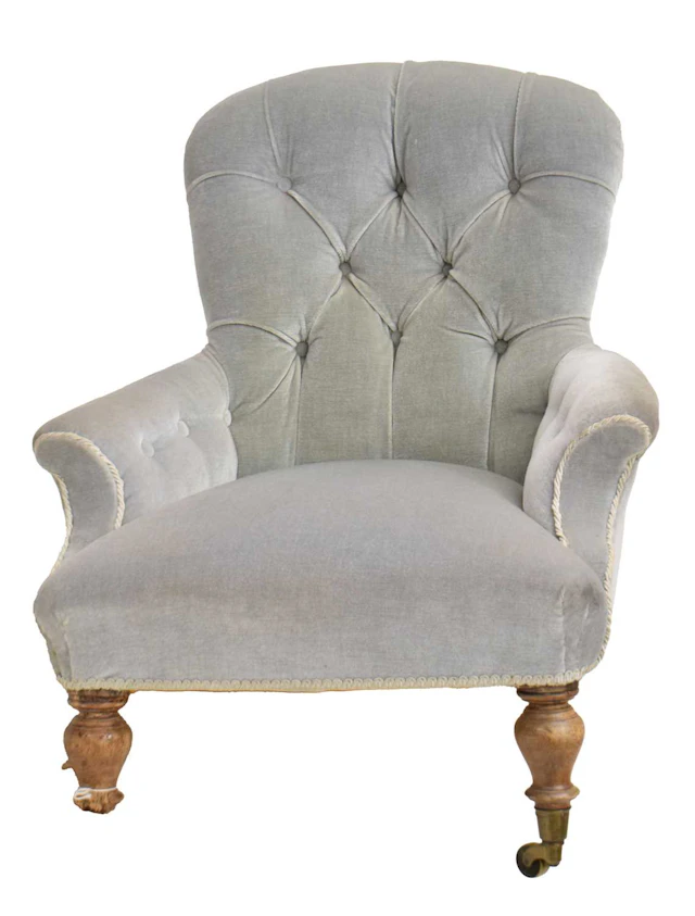 Victorian lady's deep-buttoned back chair