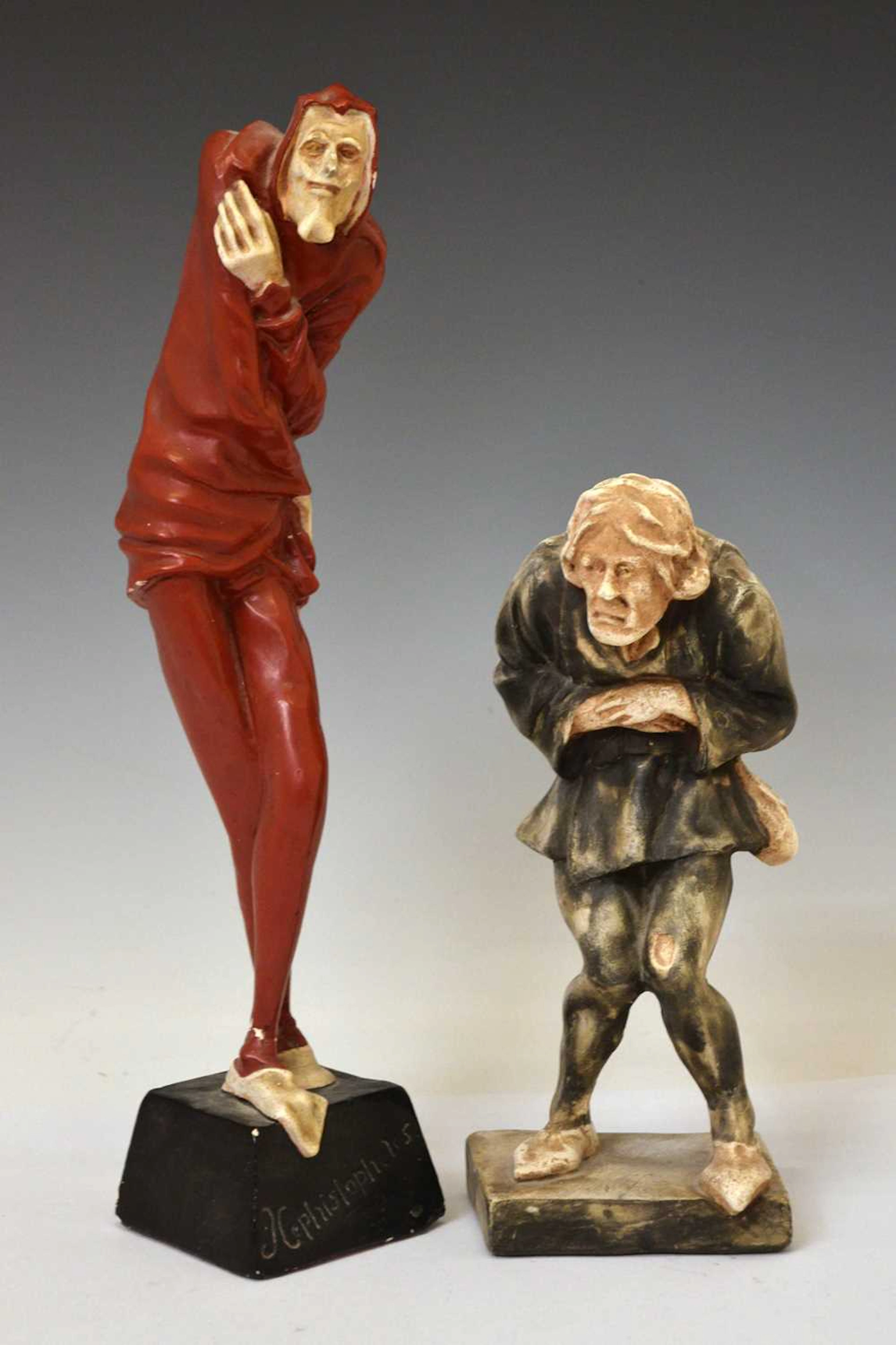 1930s painted plaster figure 'Mephistopheles'