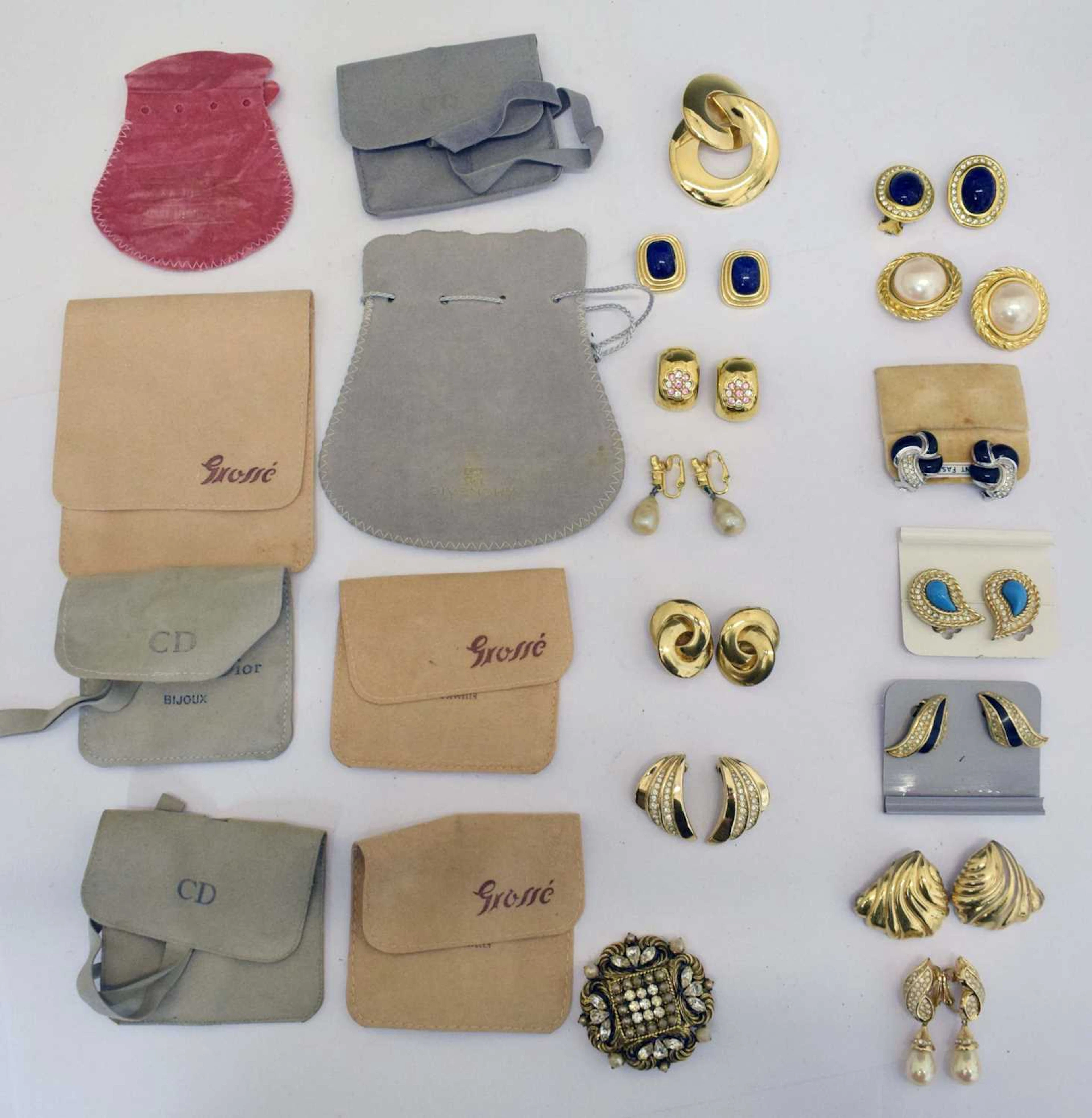 Assorted vintage designer earrings
