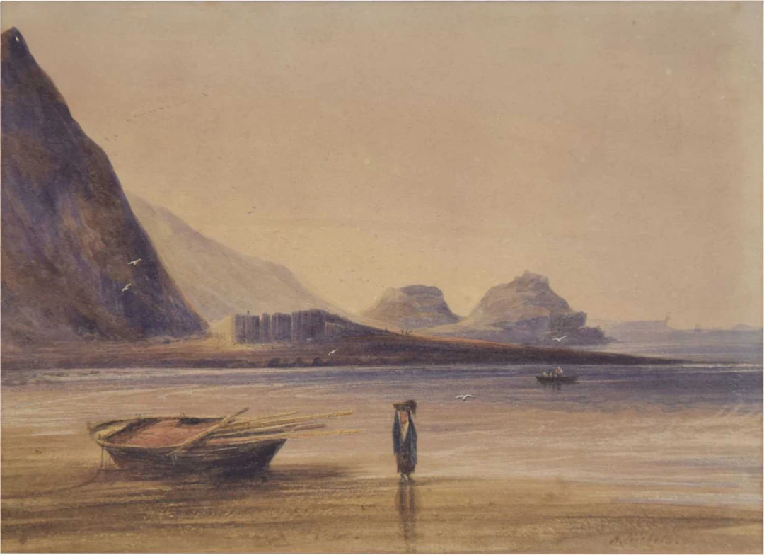 Andrew Nicholl RHA (Irish, 1804-1886) - Watercolour - 'Giant's Causeway', 1835