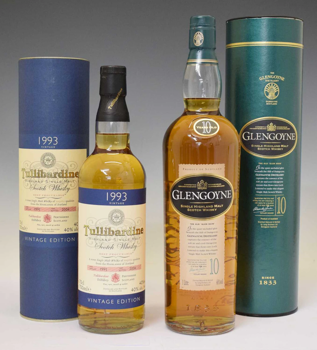 Tullibardine 'Vintage Edition' Scotch whisky and Glengoyne 10 year old whisky
