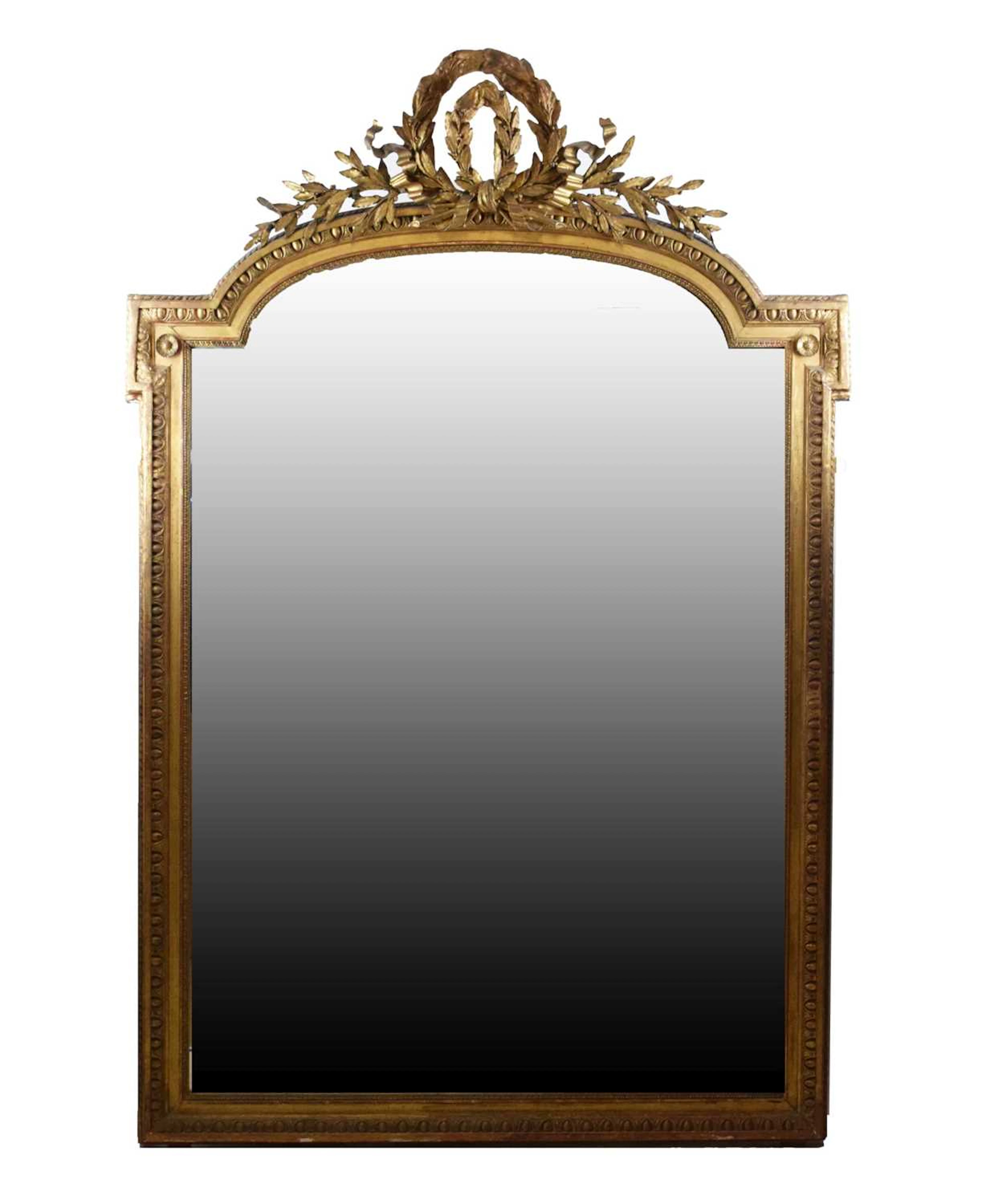 Giltwood console or overmantel mirror, circa 1900