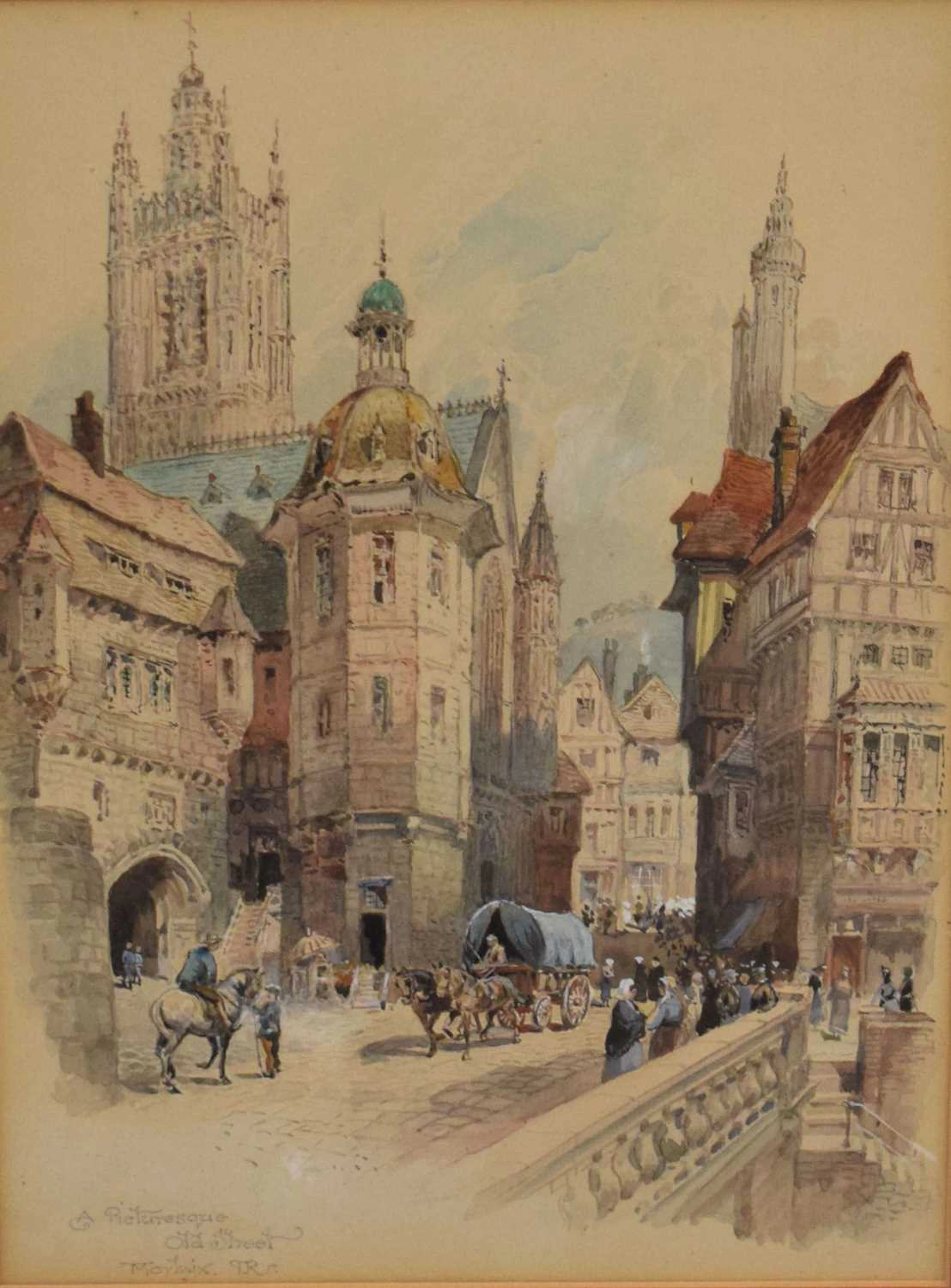 Therese Roudet (French, late 19th century) - Watercolour - 'A Picturesque