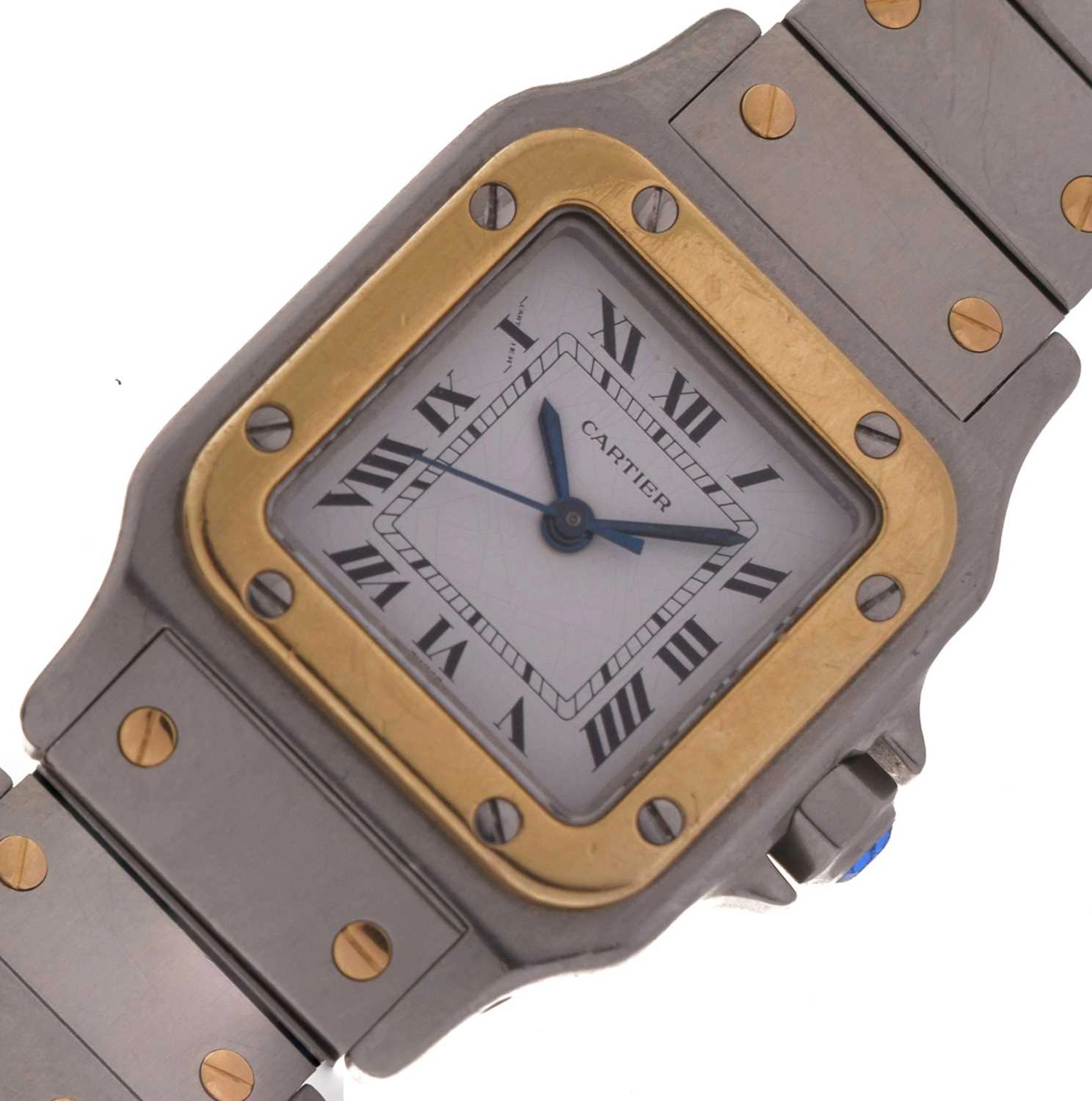 Cartier - Lady's Santos Carree stainless steel bracelet watch
