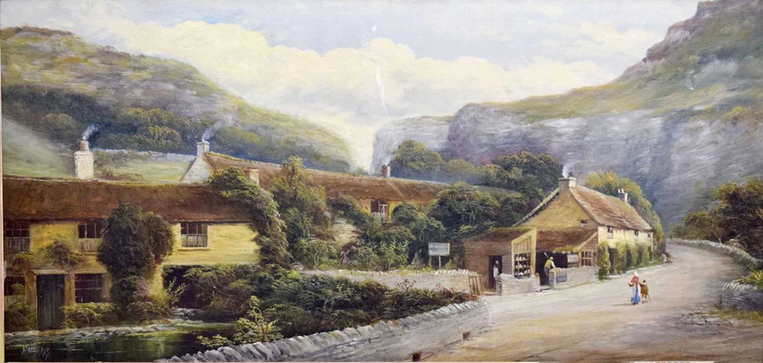 Henry Harris (British, 1852-1926) - Oil on canvas - Cheddar Gorge