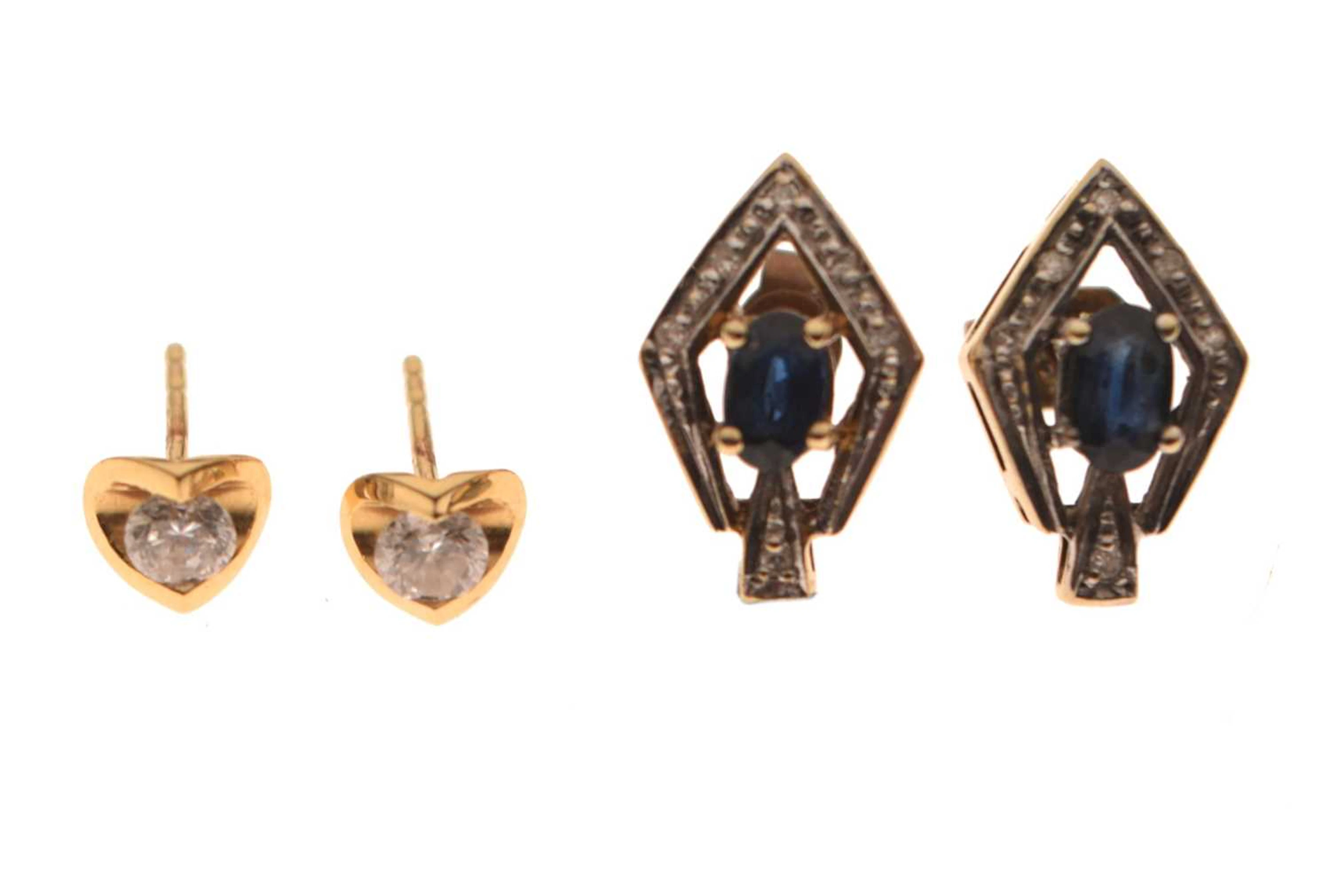 Two pairs of gem-set earrings