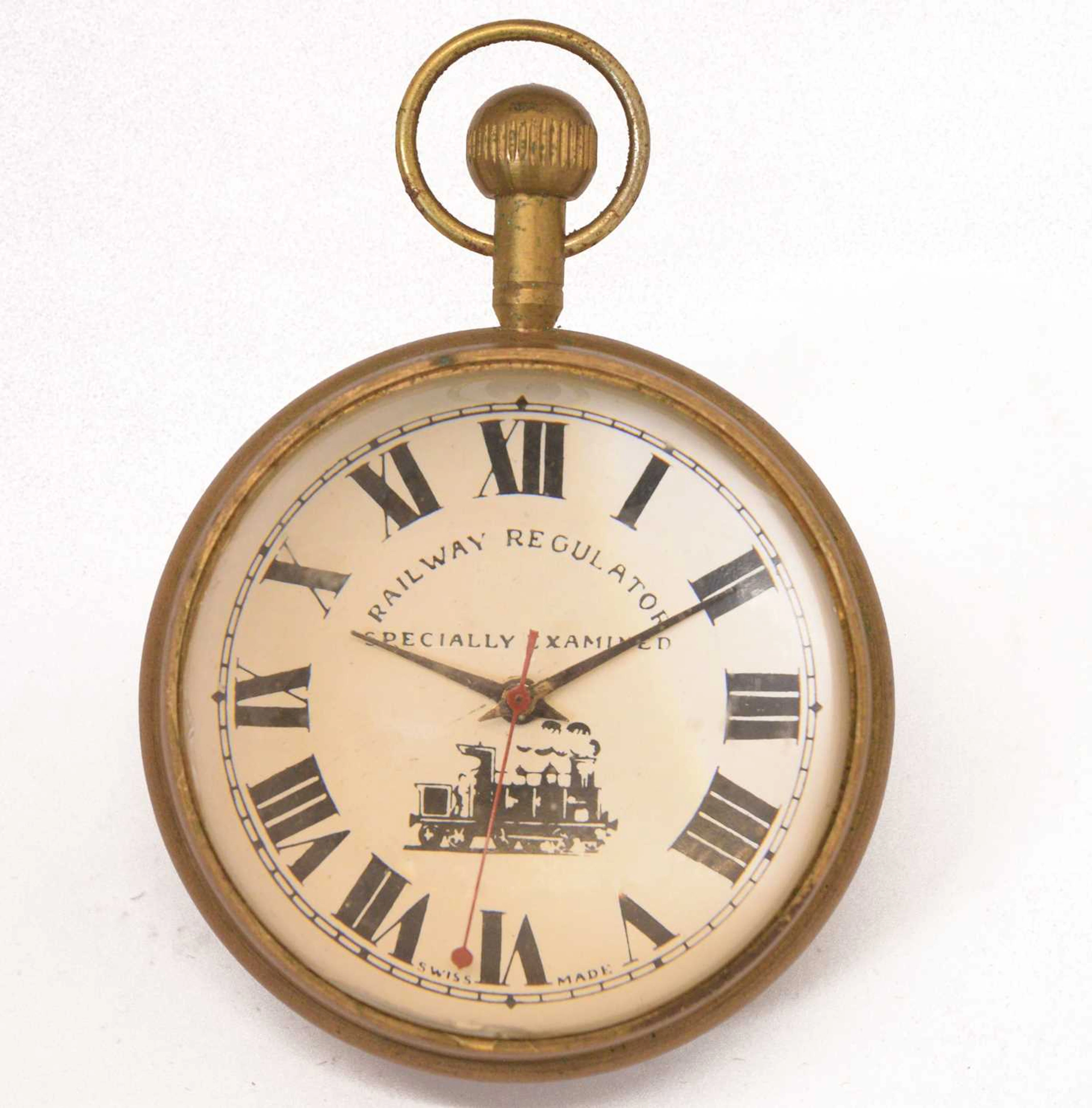 'Railway Regulator' brass ball desk clock