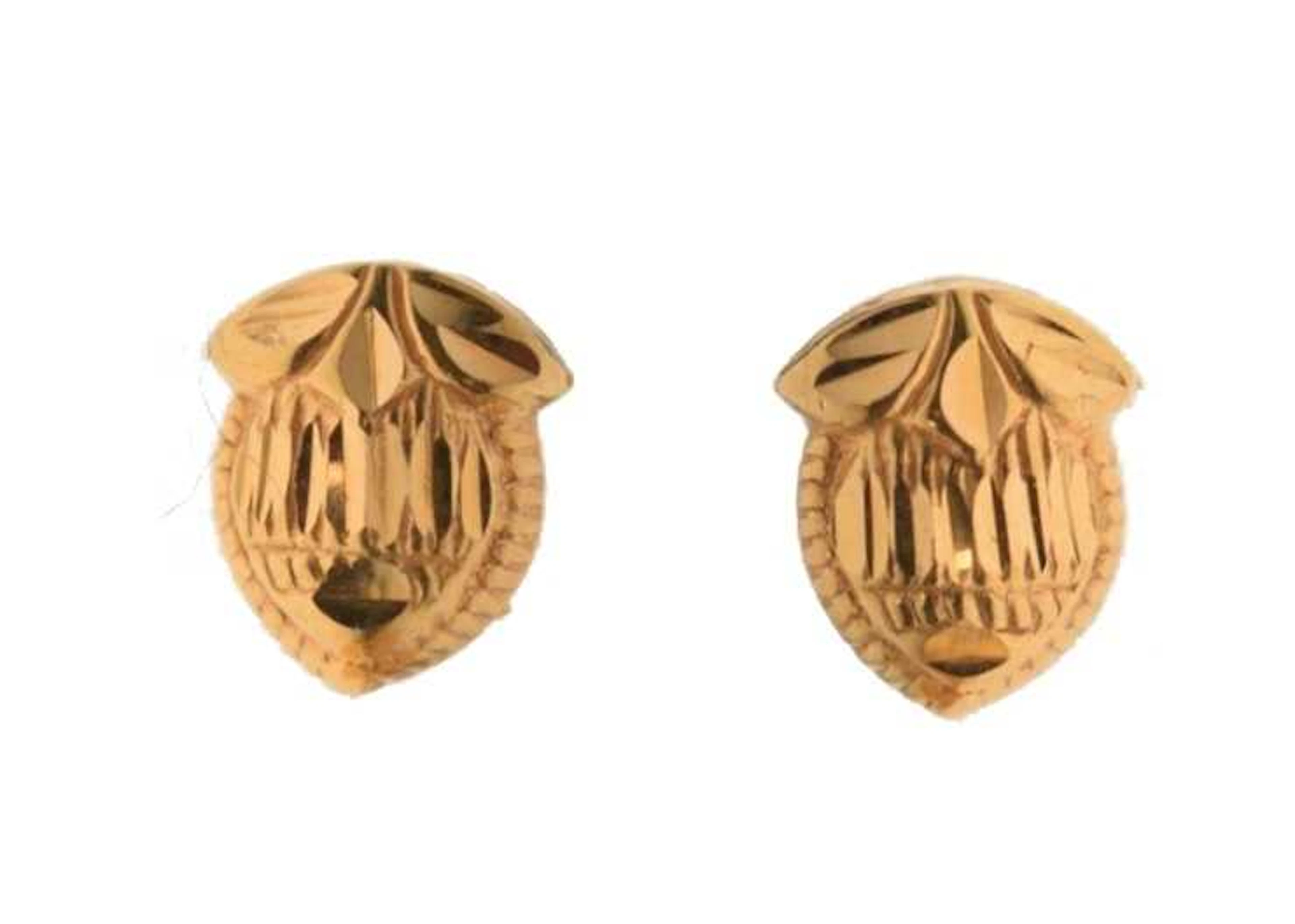 Pair of yellow metal earrings