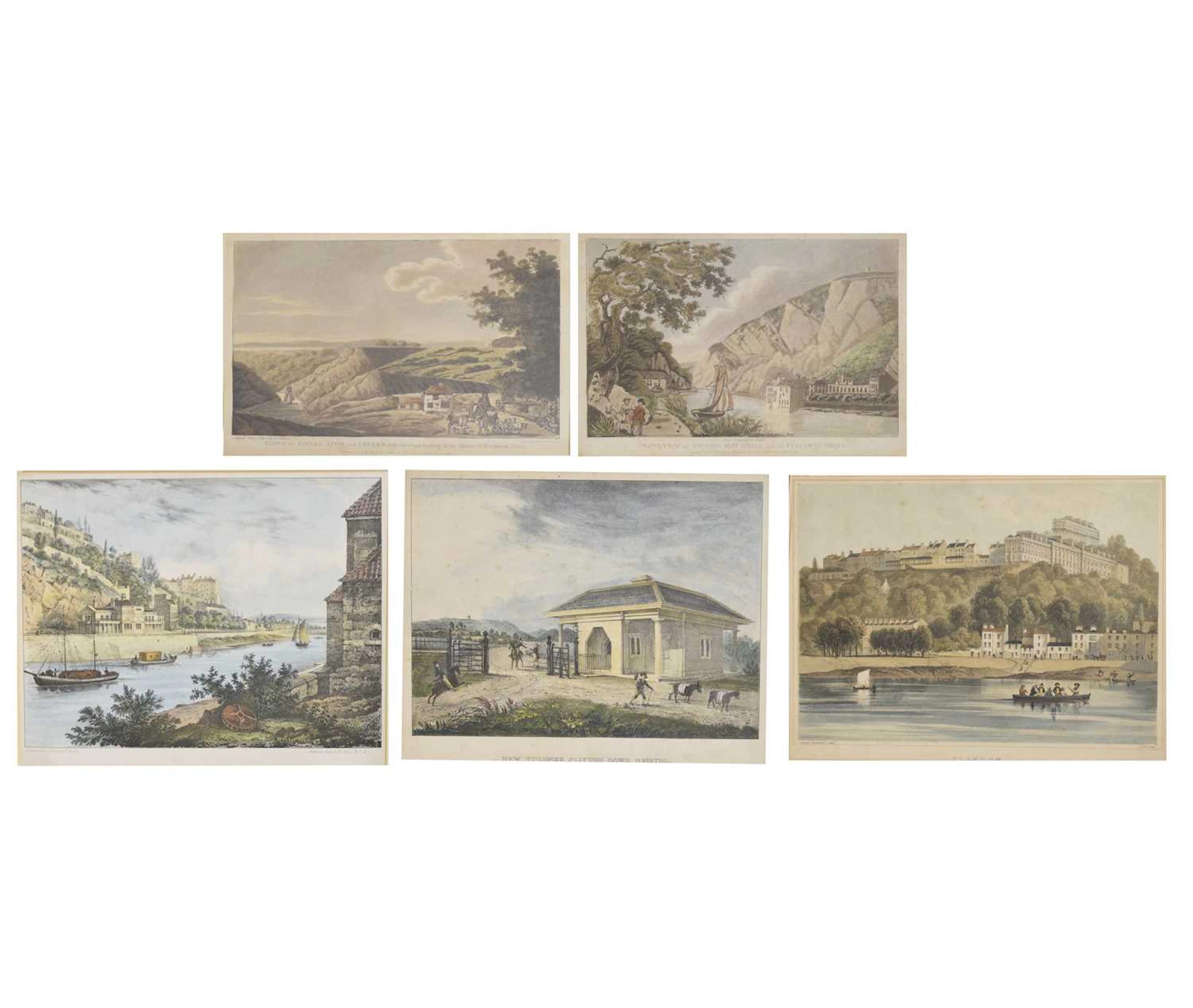 Two late 18th century hand coloured aquatints of Clifton and Hotwells