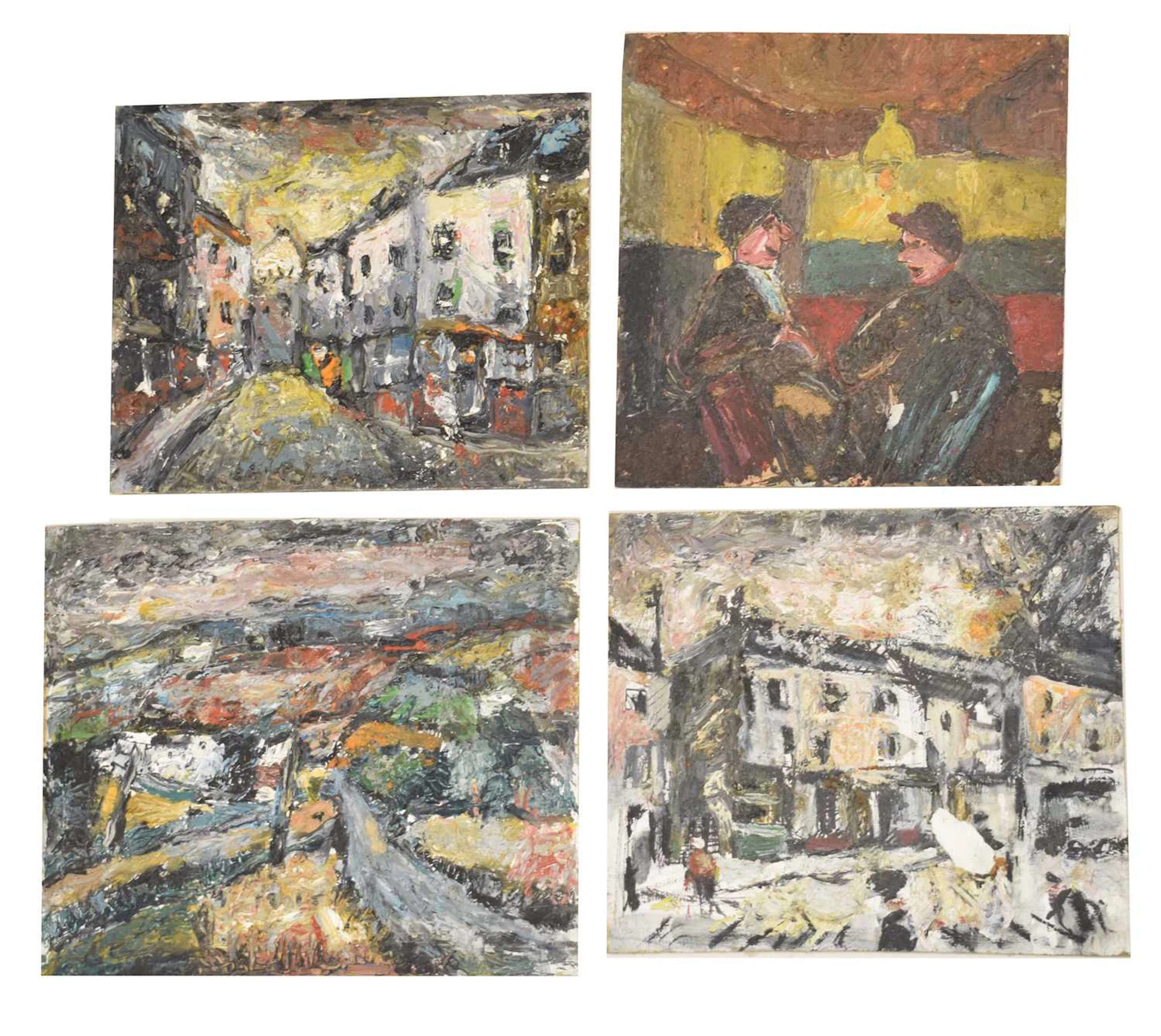 ARR Barrington Tabb (British, 1934-2022) - Four oils on board