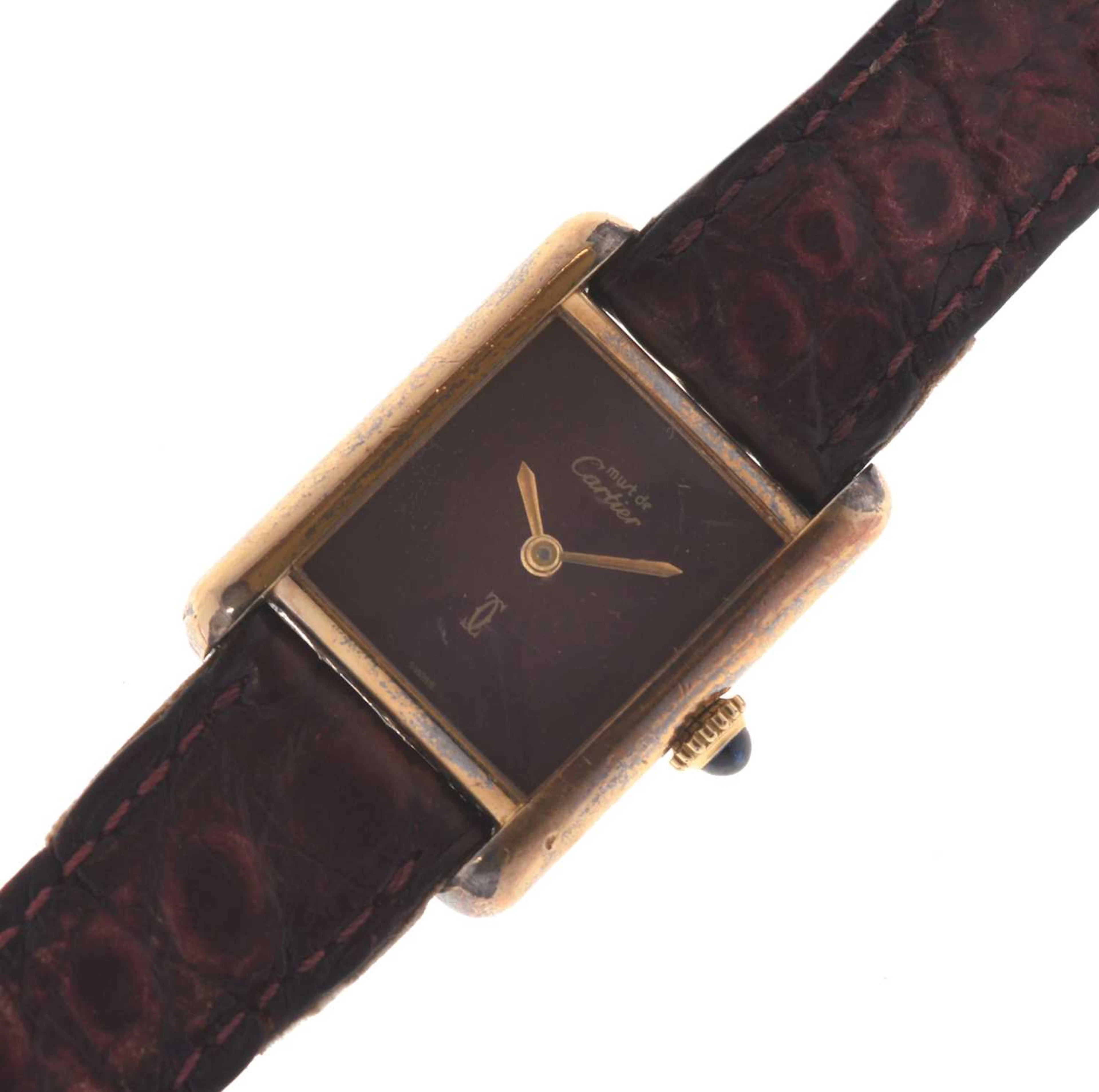 Cartier - Lady's Tank Vermeil silver gilt cased wristwatch