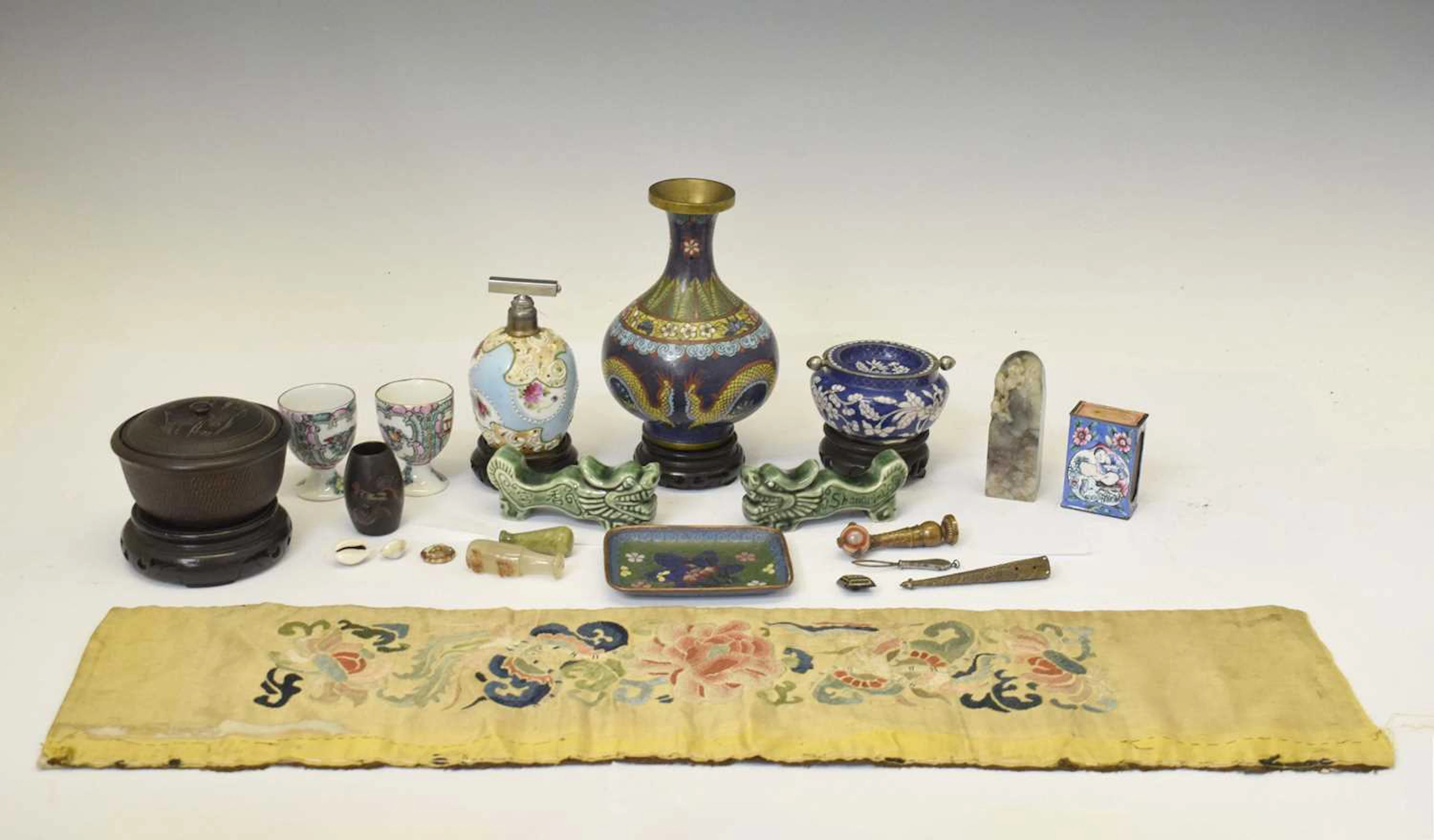 Assorted Chinese cloisonné, cermics and works of art