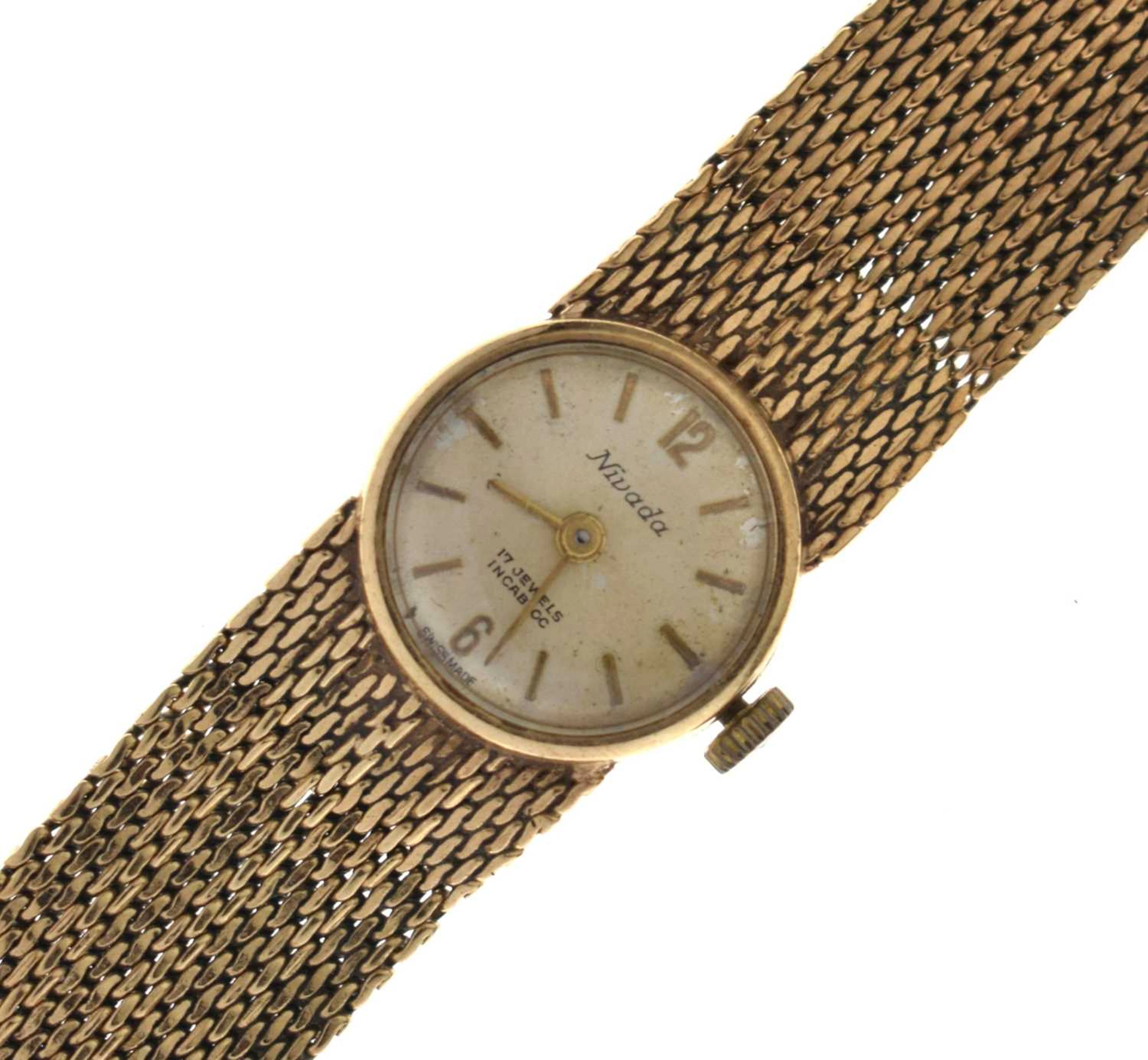 Nivada - Lady's 9ct gold bracelet watch