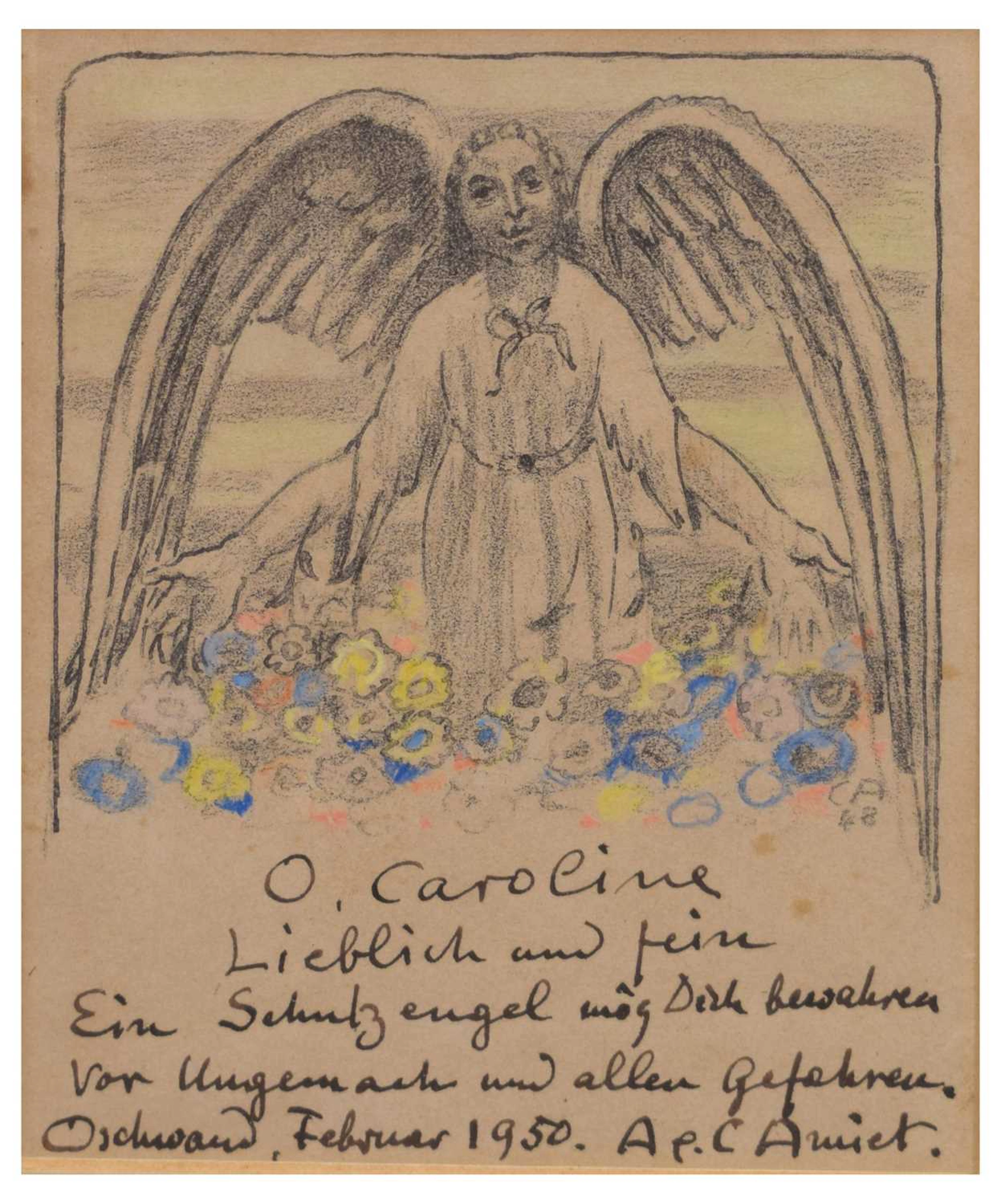 Cuno Amiet, (Swiss, 1868-1961) - Signed dedication for the birth of a child