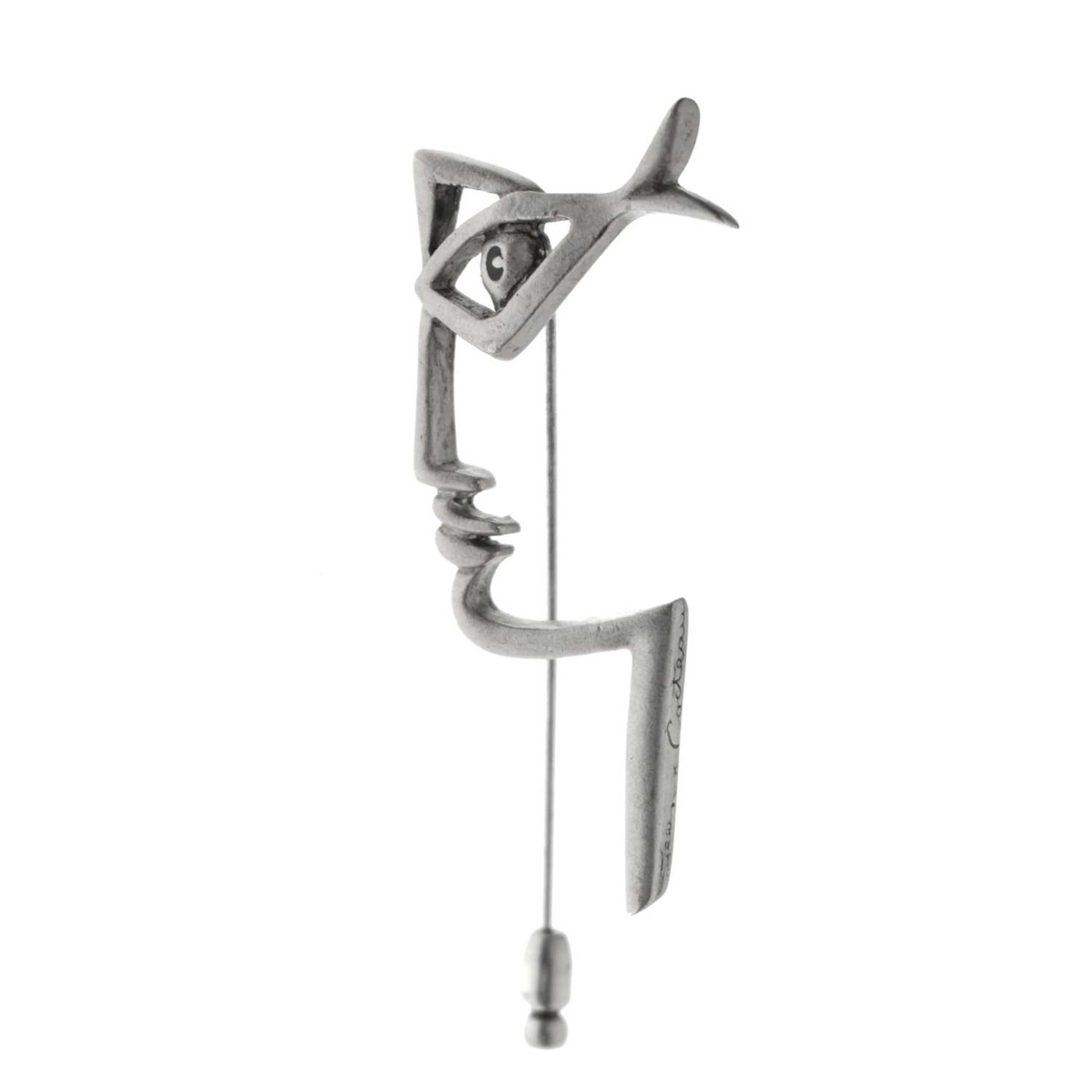 After Jean Cocteau, late 20th century 'profile`' pin brooch