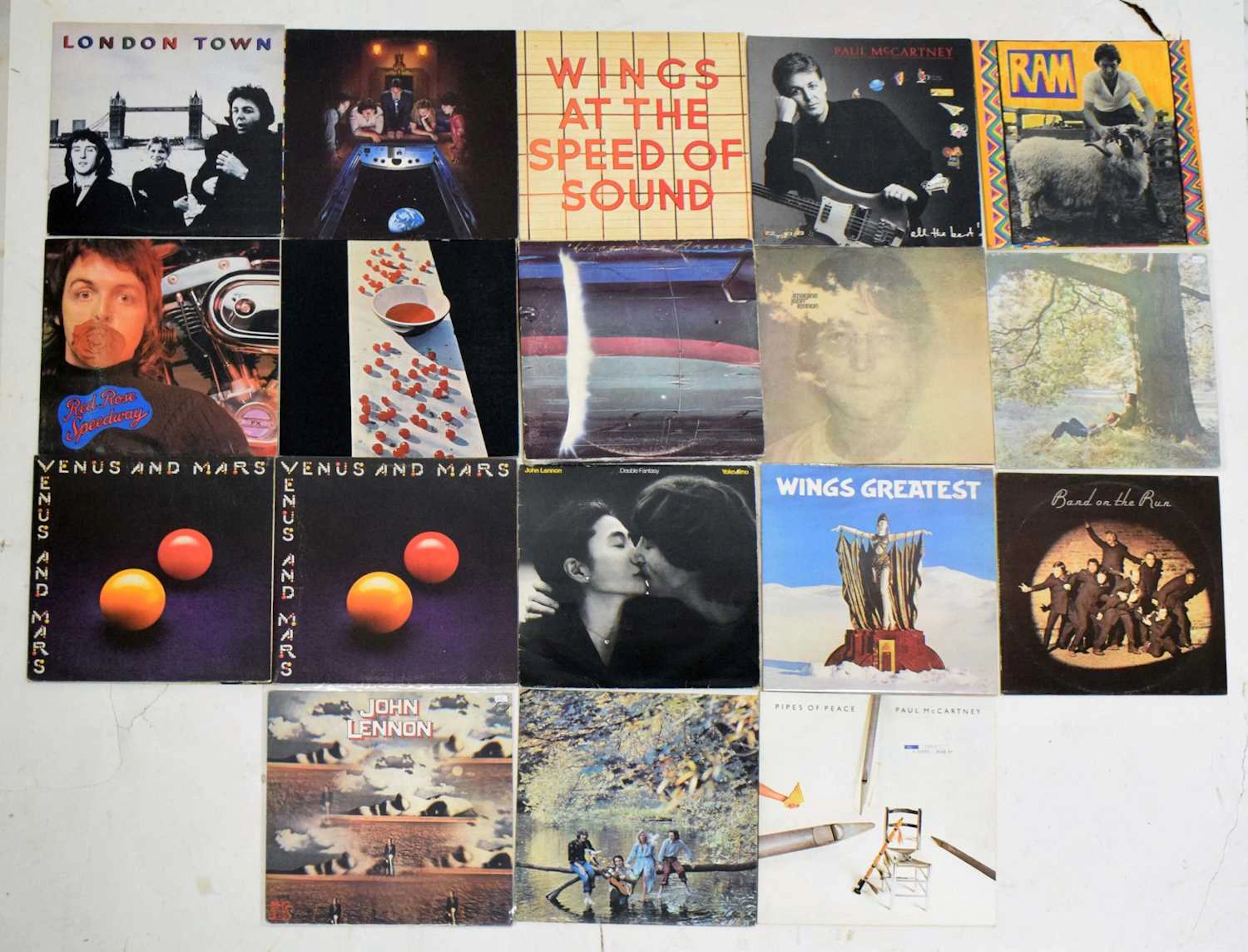 A good collection of eighteen John Lennon and Paul McCartney 33 rpm
