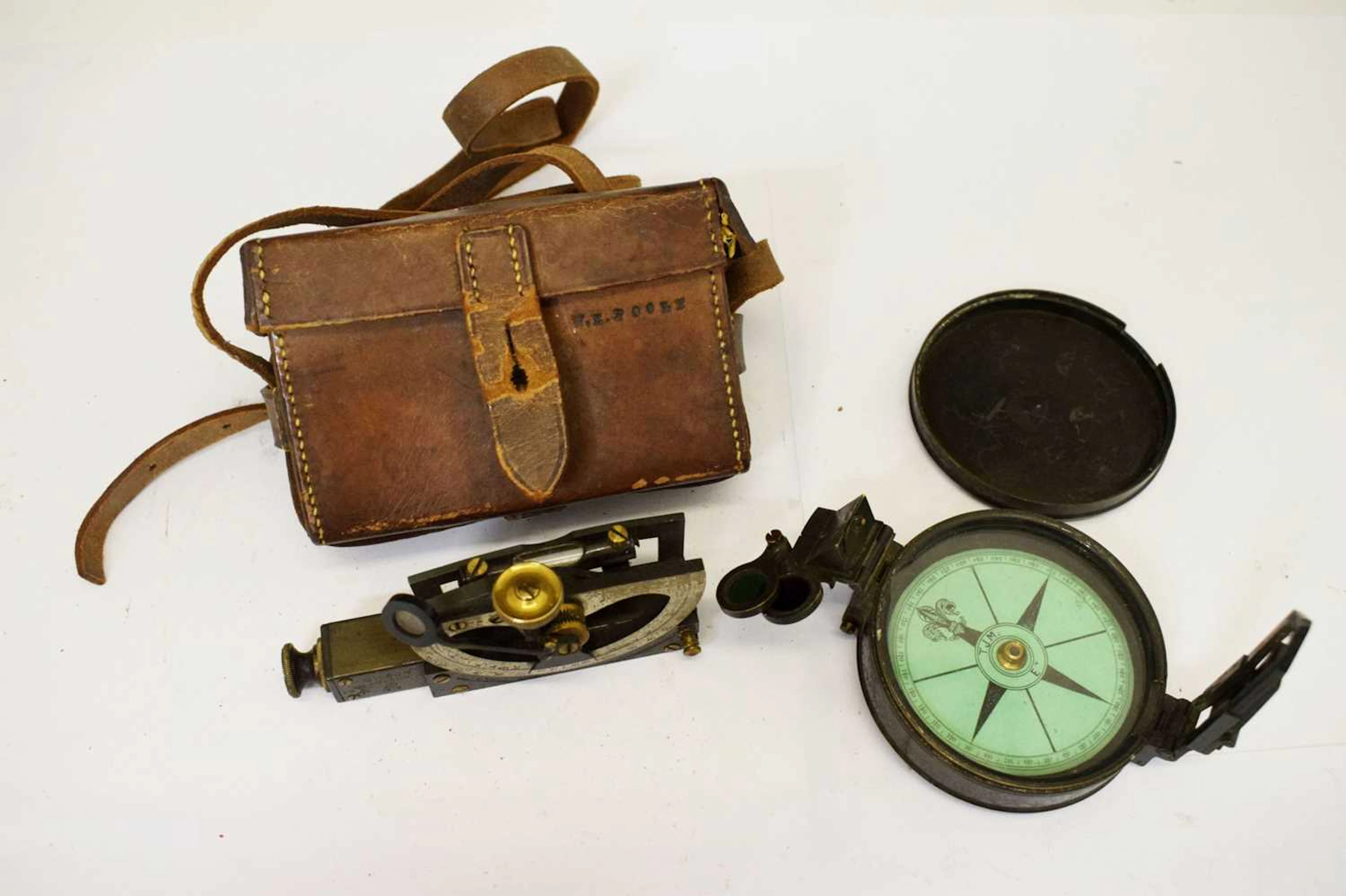 Wilson of London range finder, together with a prismatic compass