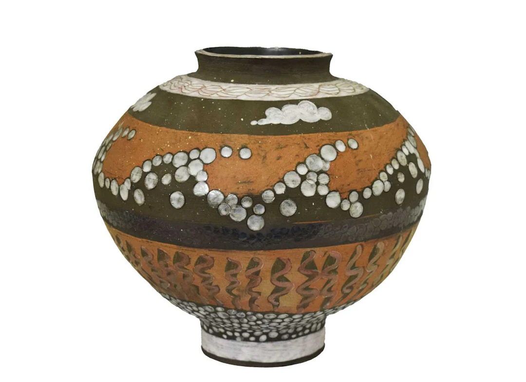 Studio pottery - Mid 20th century terracotta vase