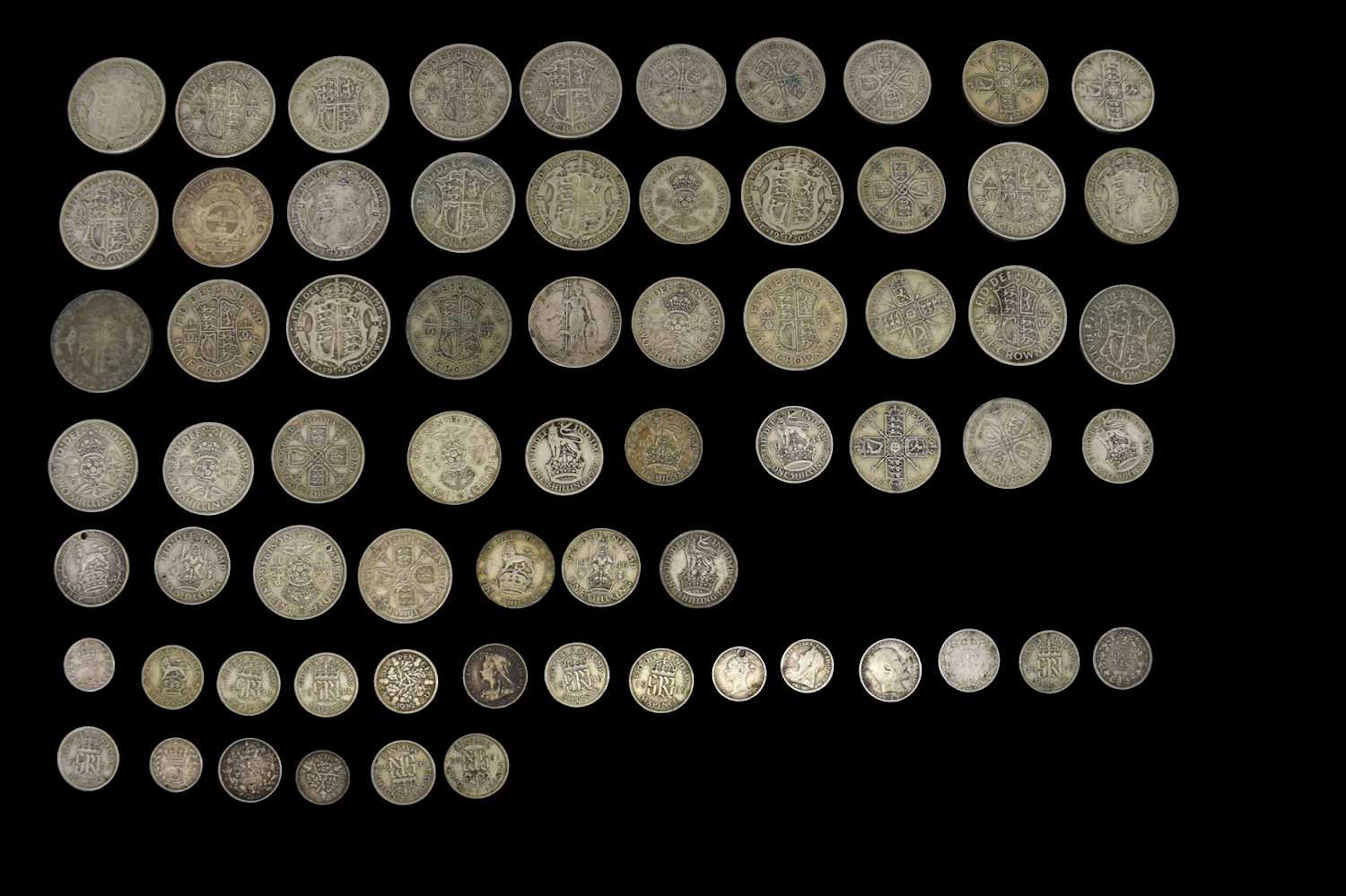 Quantity of mainly pre-1947 GB coinage