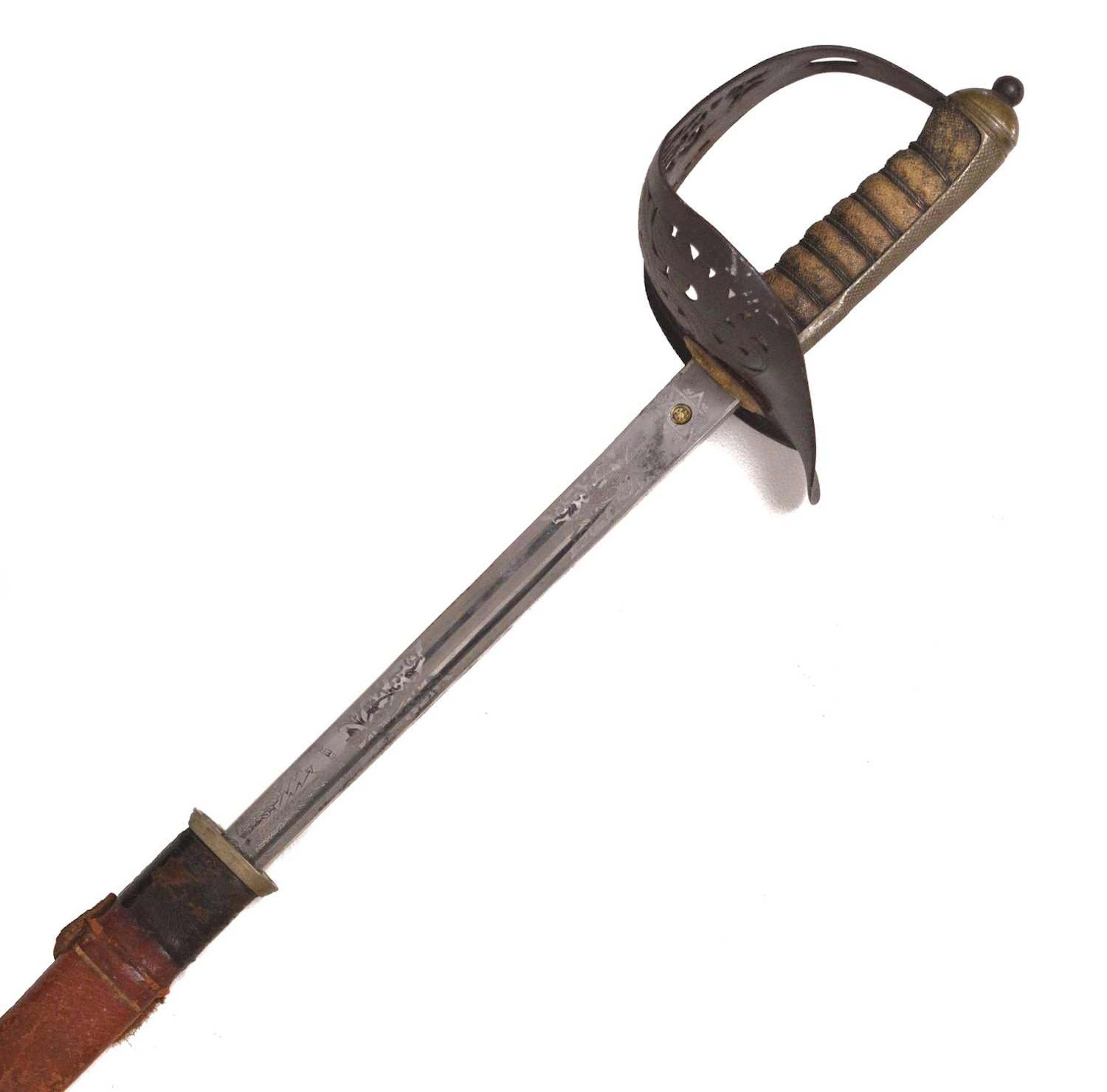 George V 1897 pattern Infantry Officer's sword marked to the Royal Engineers