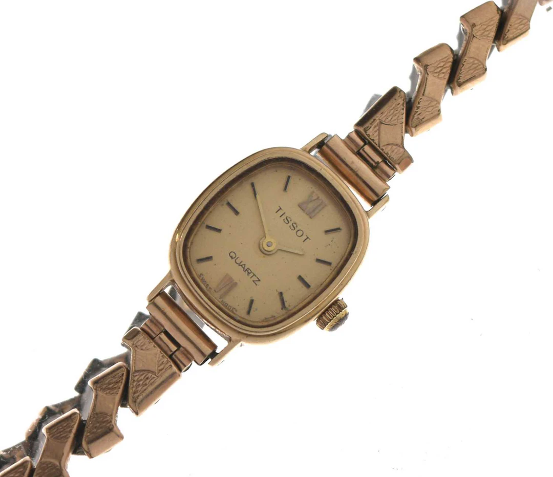 Tissot - Lady's 1980s 9ct gold cased bracelet watch