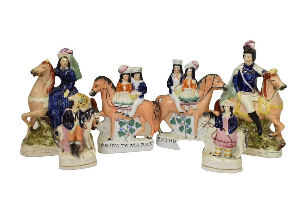 Group of Staffordshire figure groups