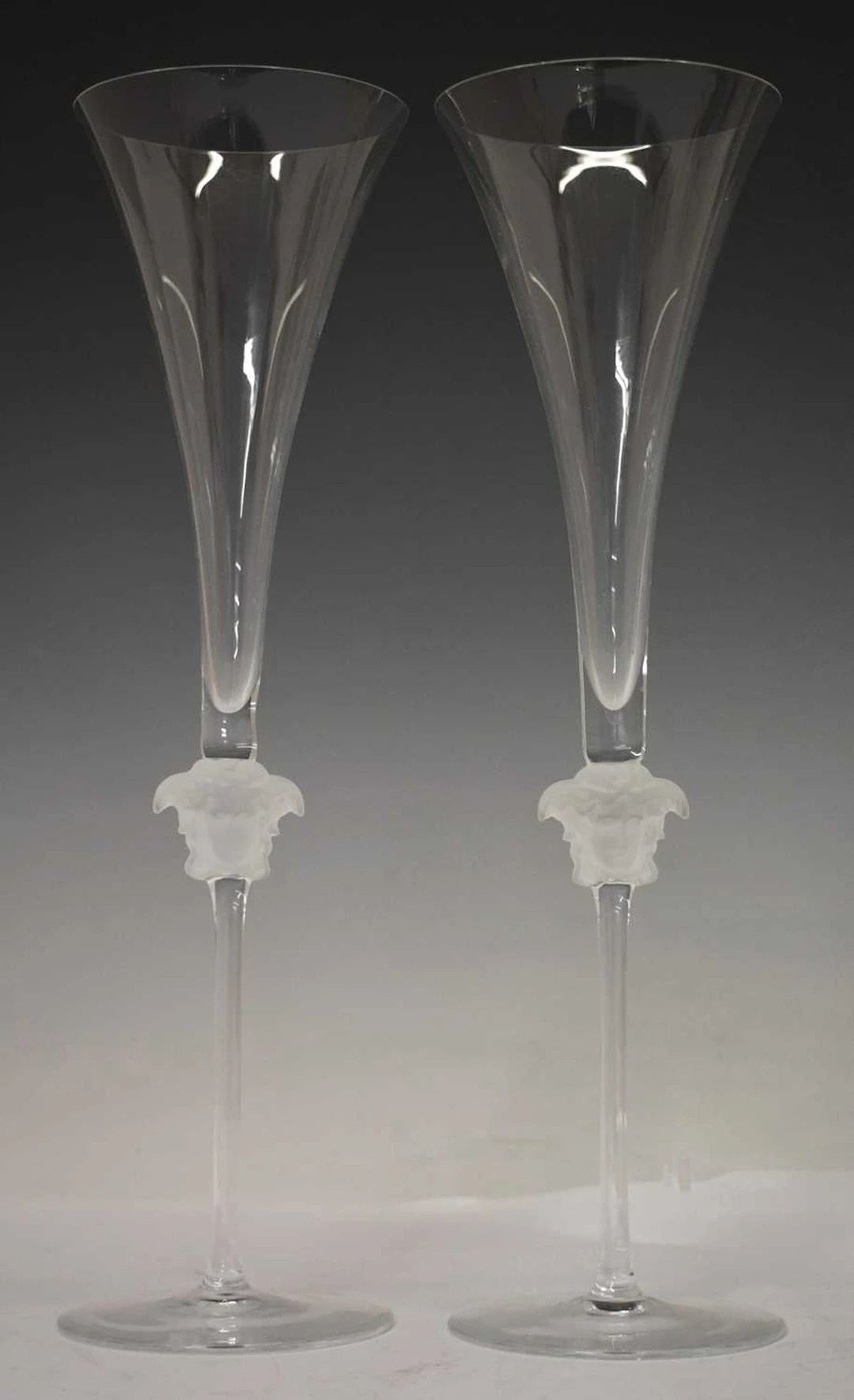 Versace - Pair of Rosenthal 'Medusa Lumiere' crystal champagne flutes