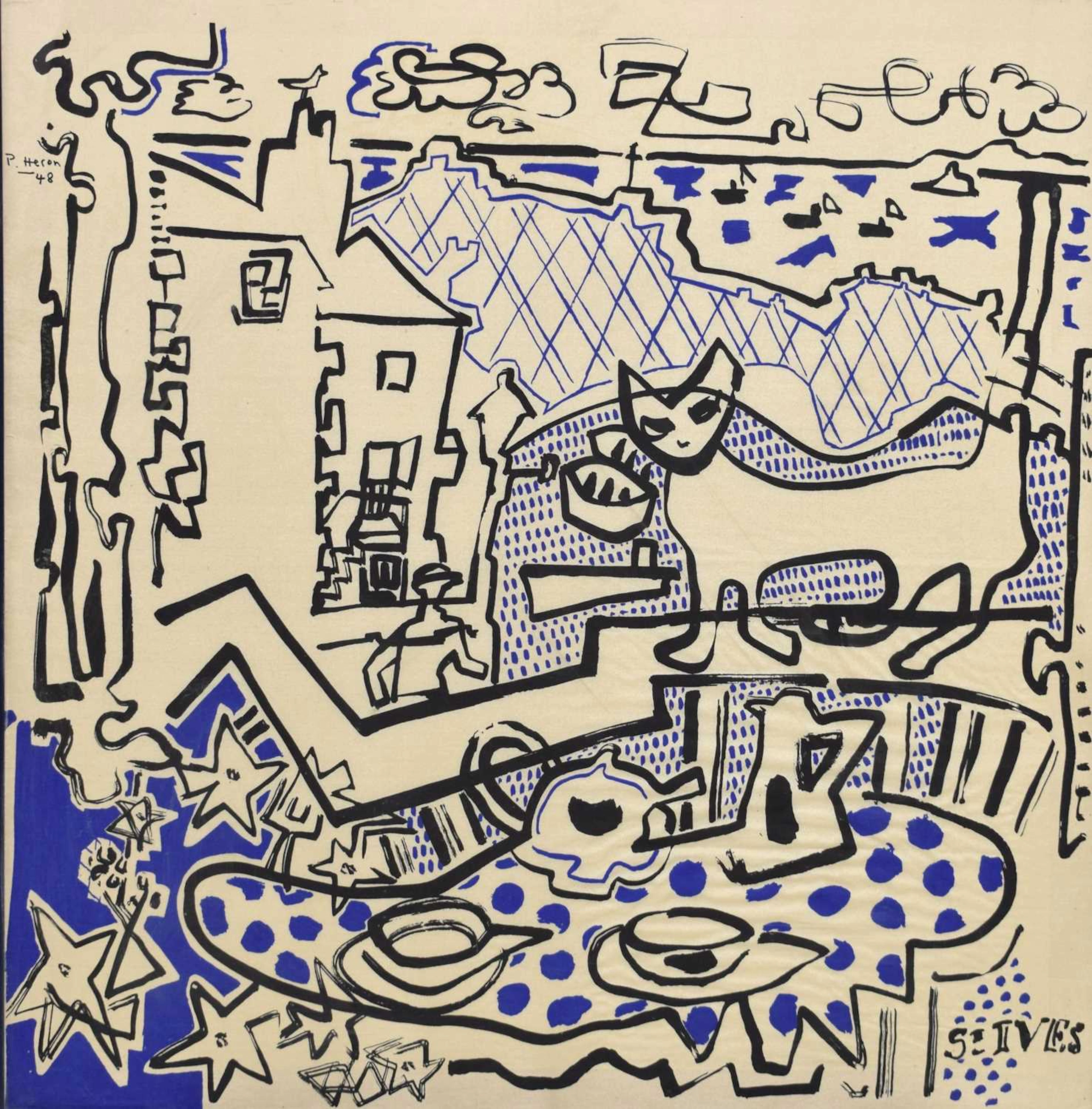 Patrick Heron (British 1920-1999) - St Ives silk scarf