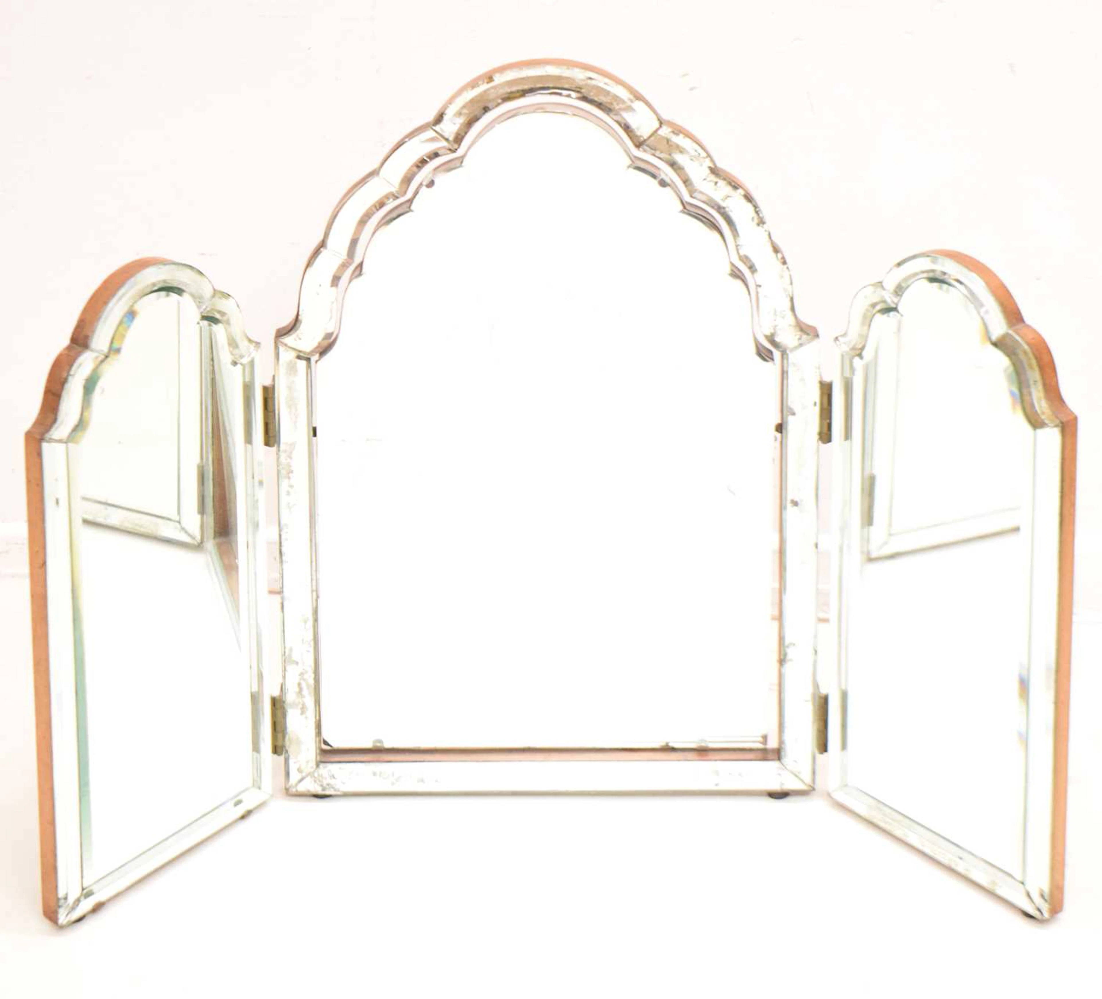 Early 20th century triptych dressing table mirror