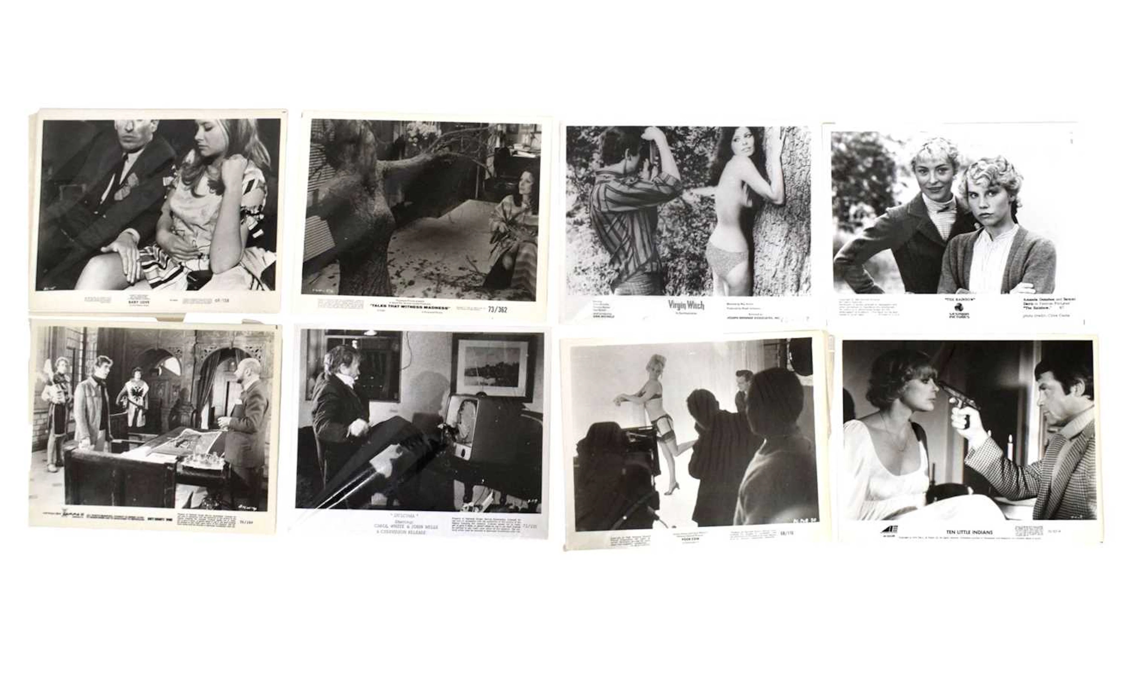 Collection of mid 20th century film publicity photographs and movie foyer cards