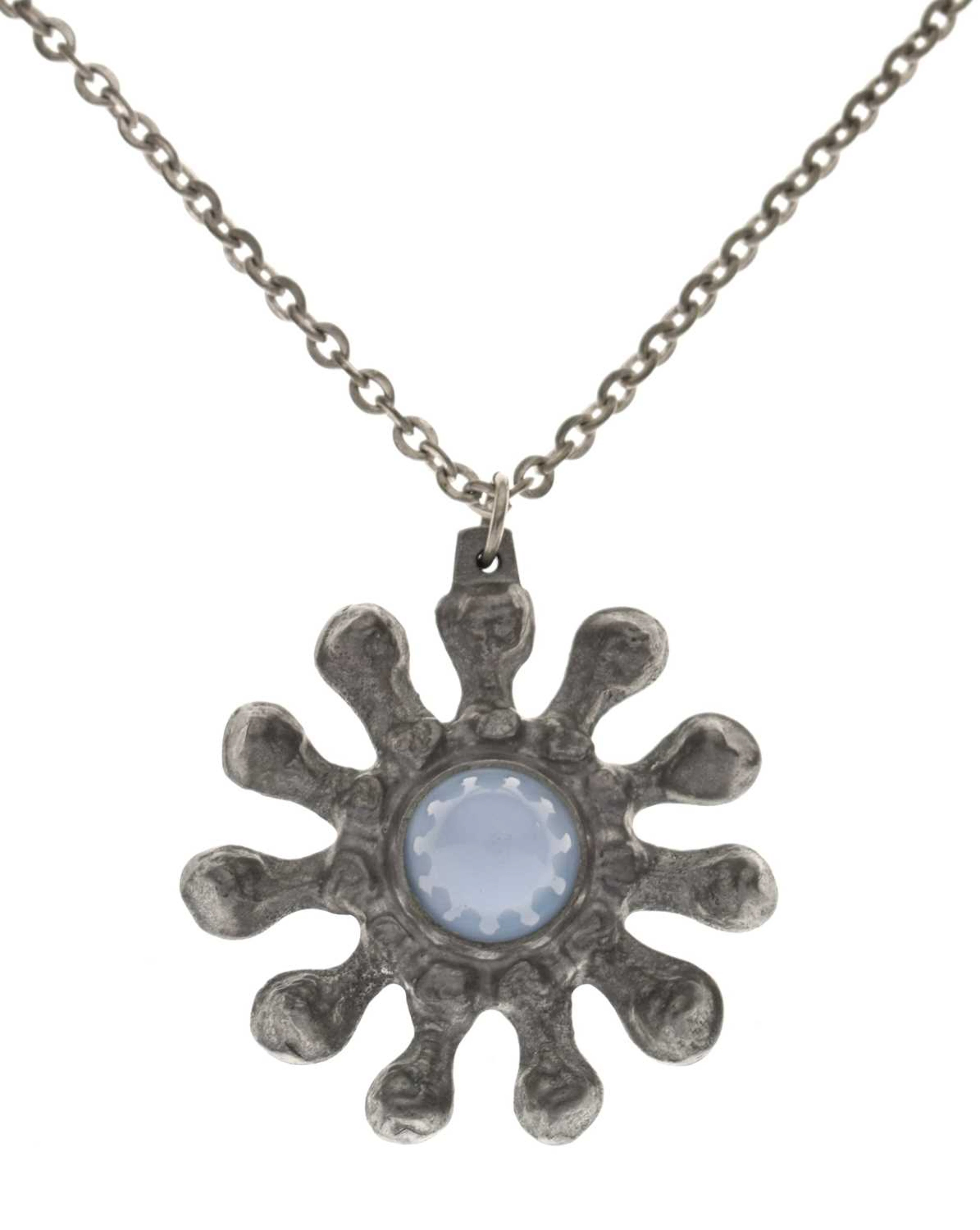 Jorgen Jensen blue glass pewter pendant necklace