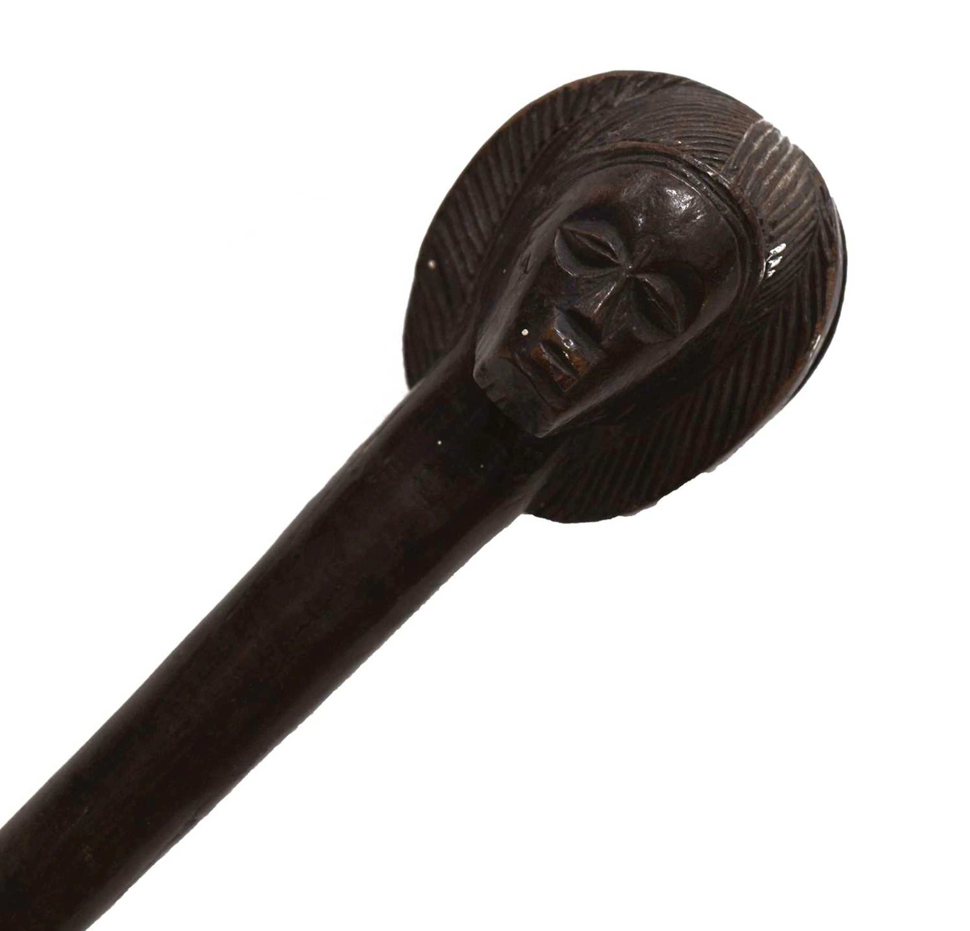 Ethnographica - African chief's hardwood staff, Ovimbundu, Angola