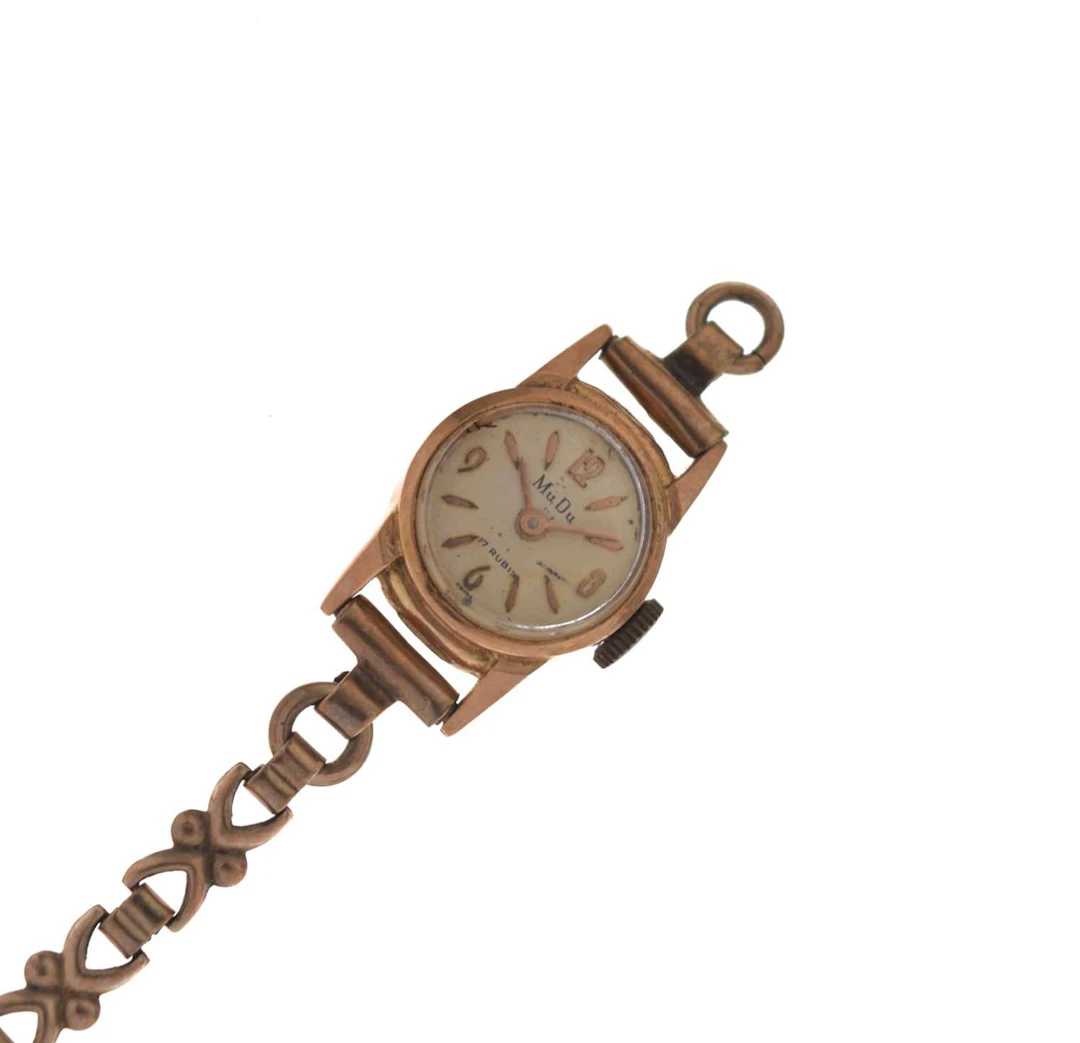 Mu Du - Lady's 18ct gold watch head on 9ct gold bracelet