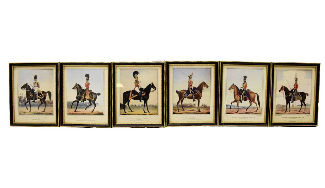 Officers of the British Army - Six reproduction prints
