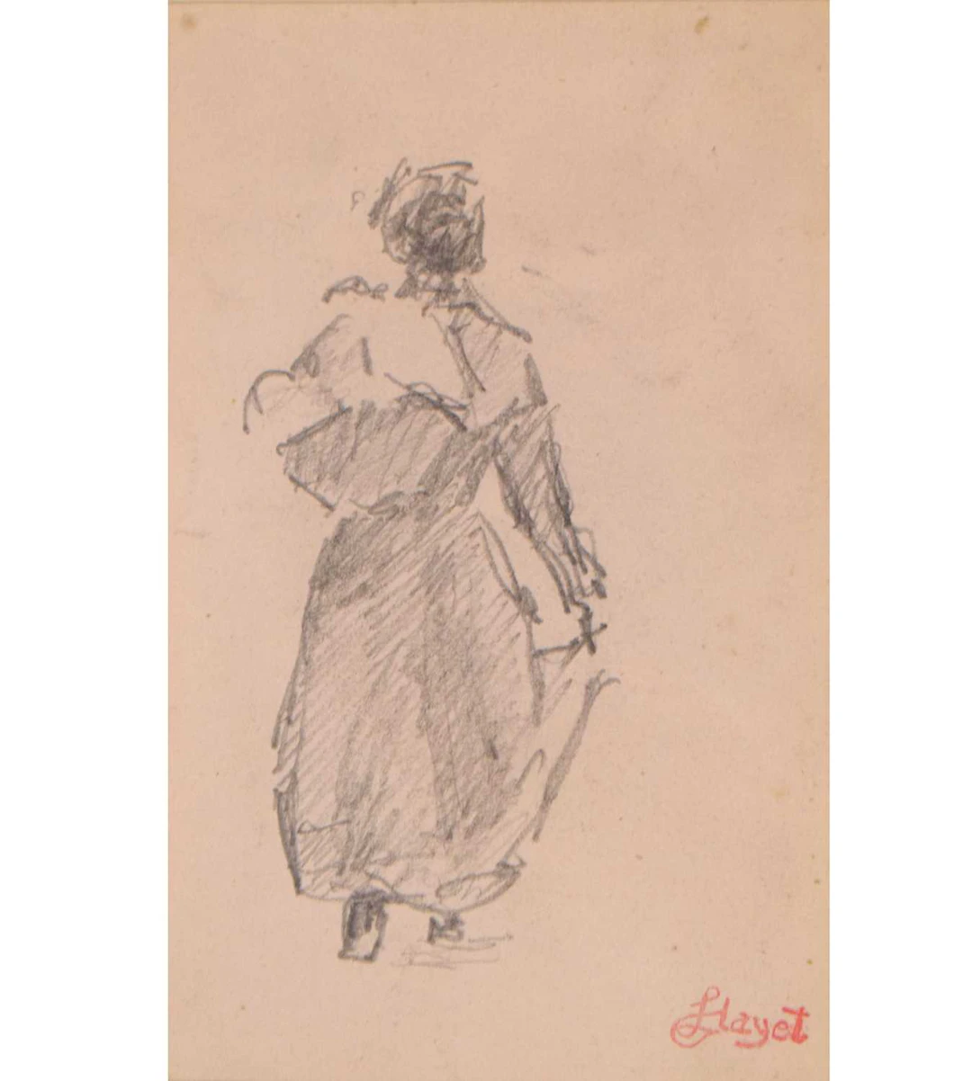 Louis Hayet (French, 1864 - 1940) - Graphite on paper - Study of a lady