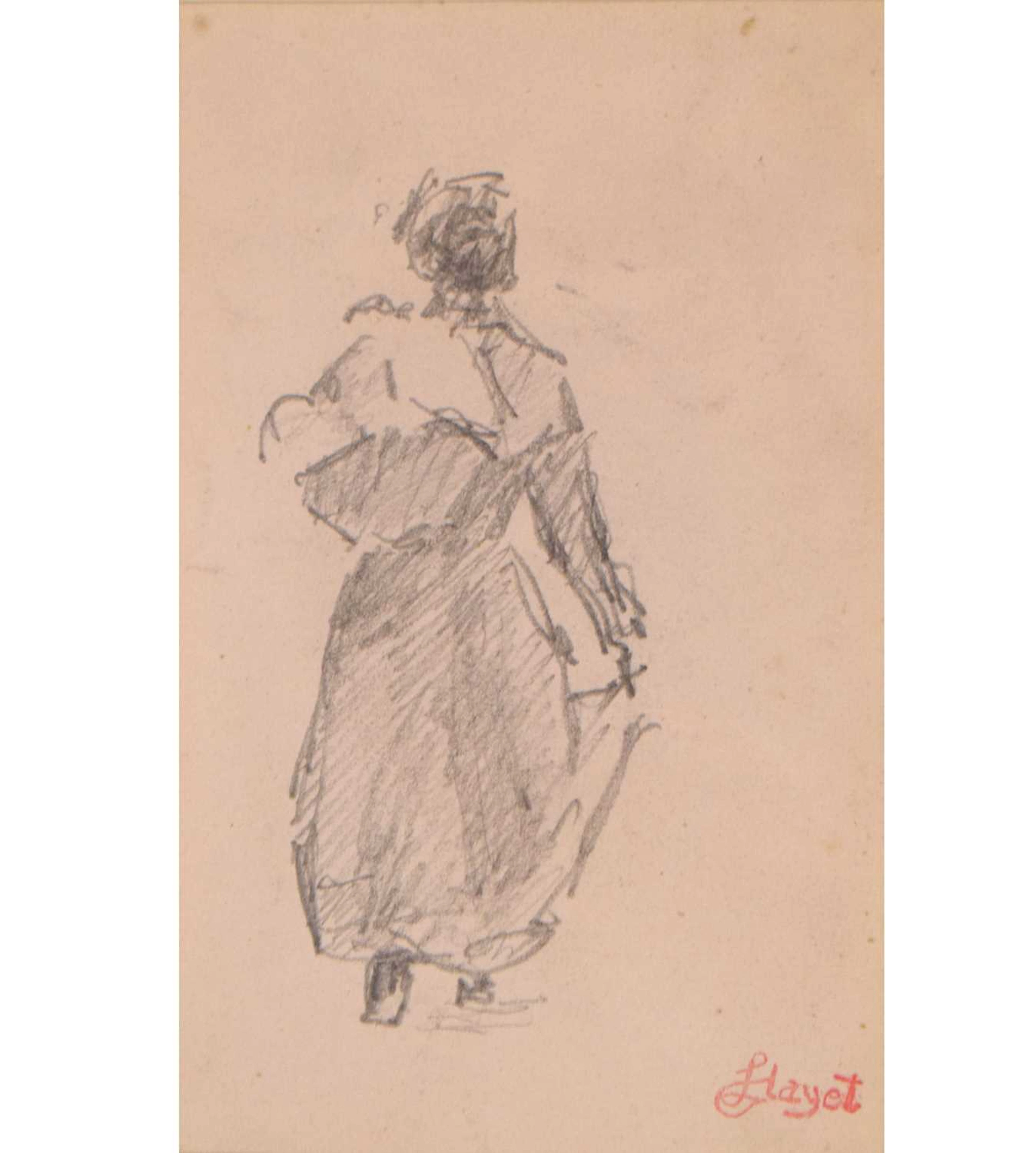 Louis Hayet (French, 1864 - 1940) - Graphite on paper - Study of a lady