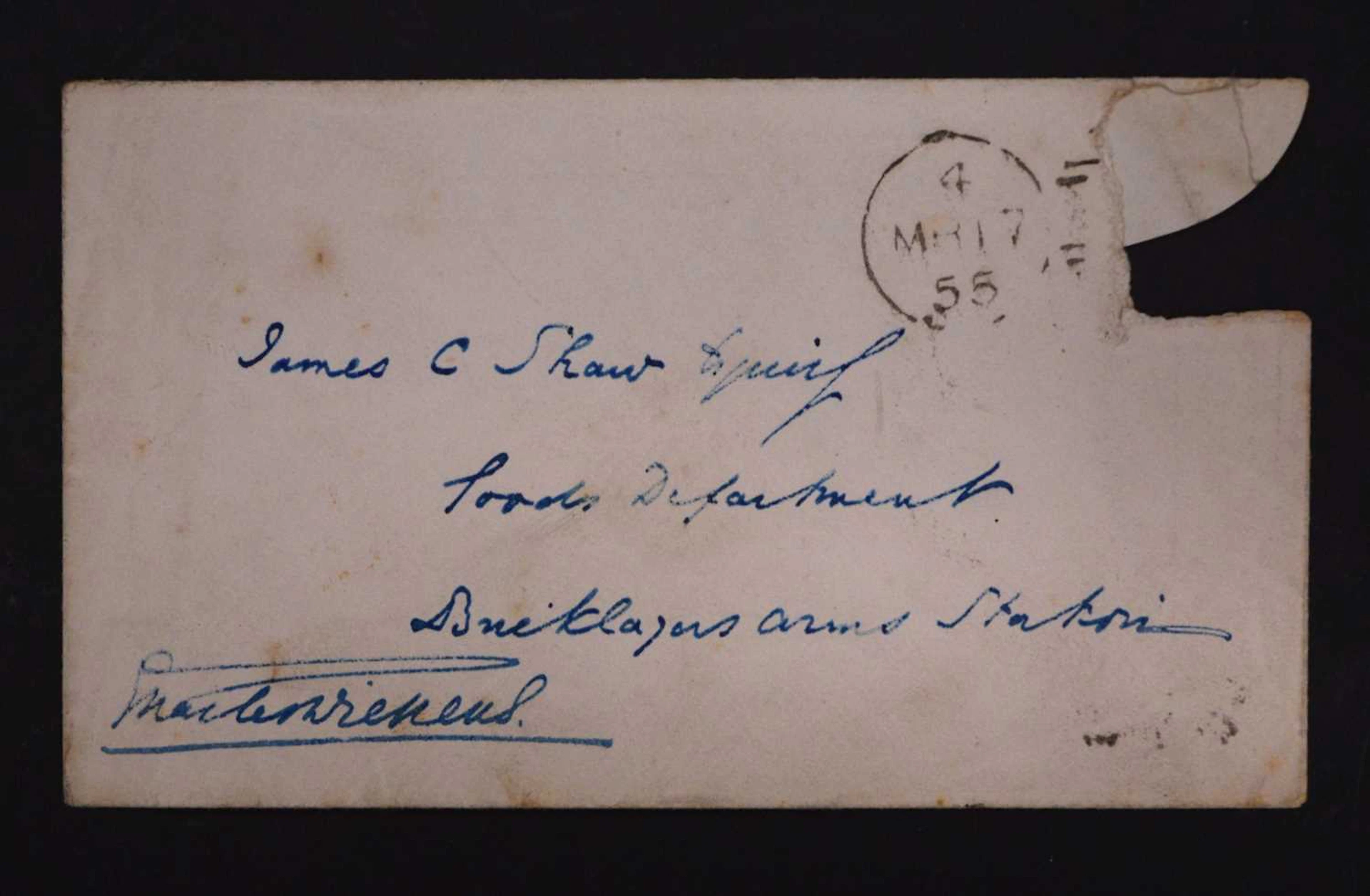 Charles Dickens (1812-1870), autograph envelope addressed in his hand