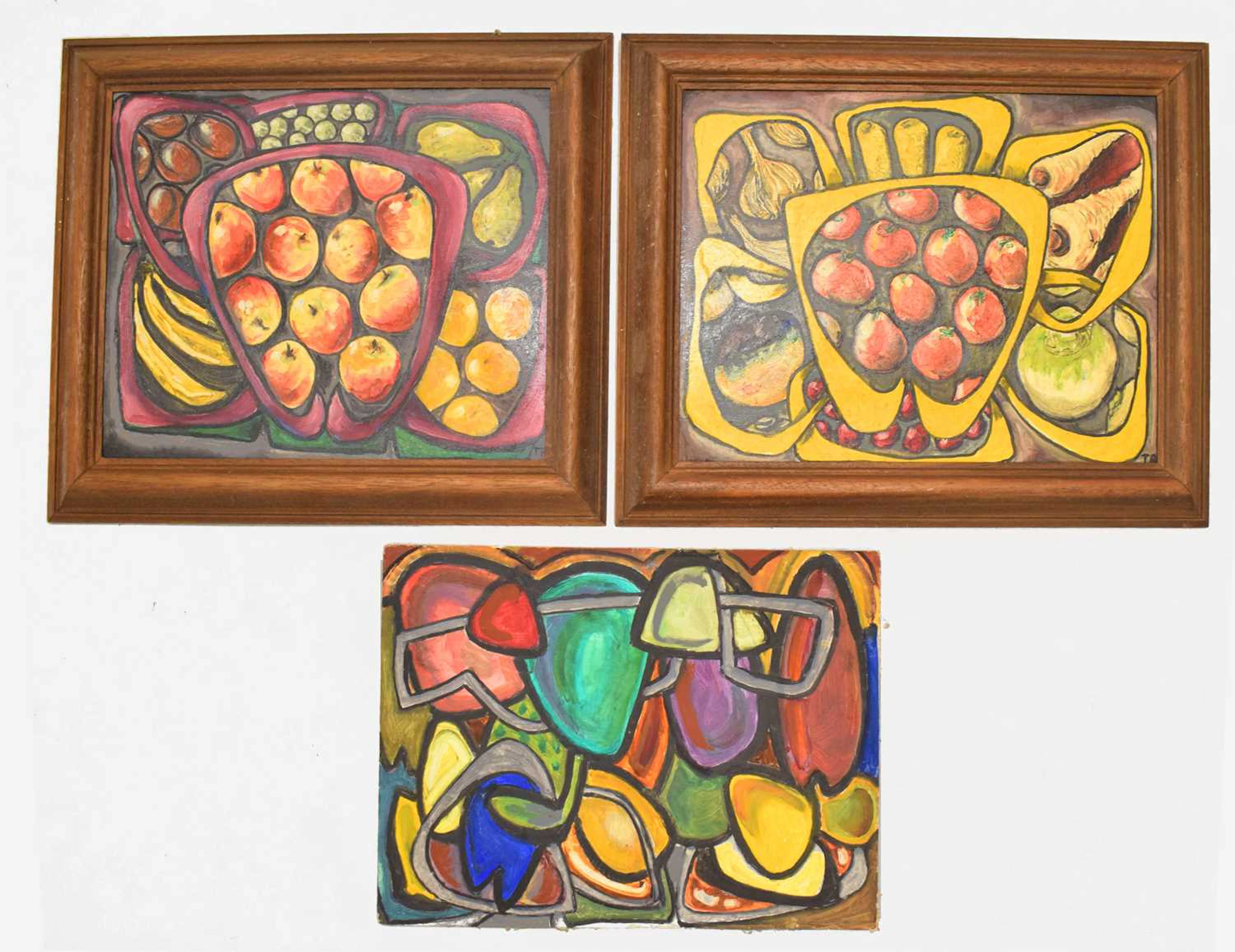 Tom Robinson (20th century) - Three oils on board - Still life studies