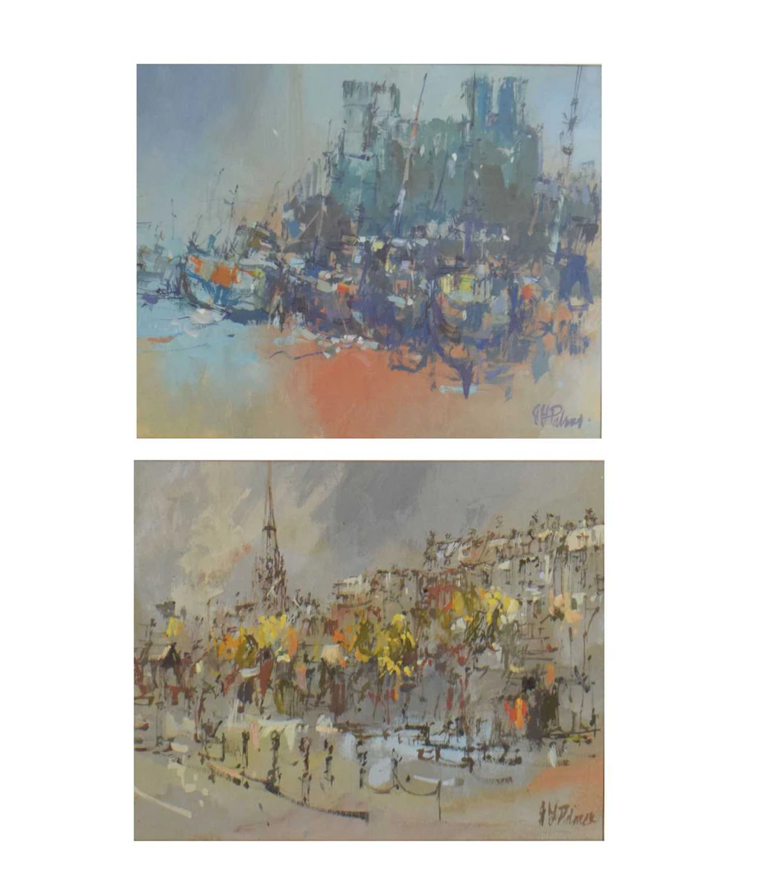 John F. Palmer (Bristol Savages/1904 Arts,1939-2021) - Two acrylics