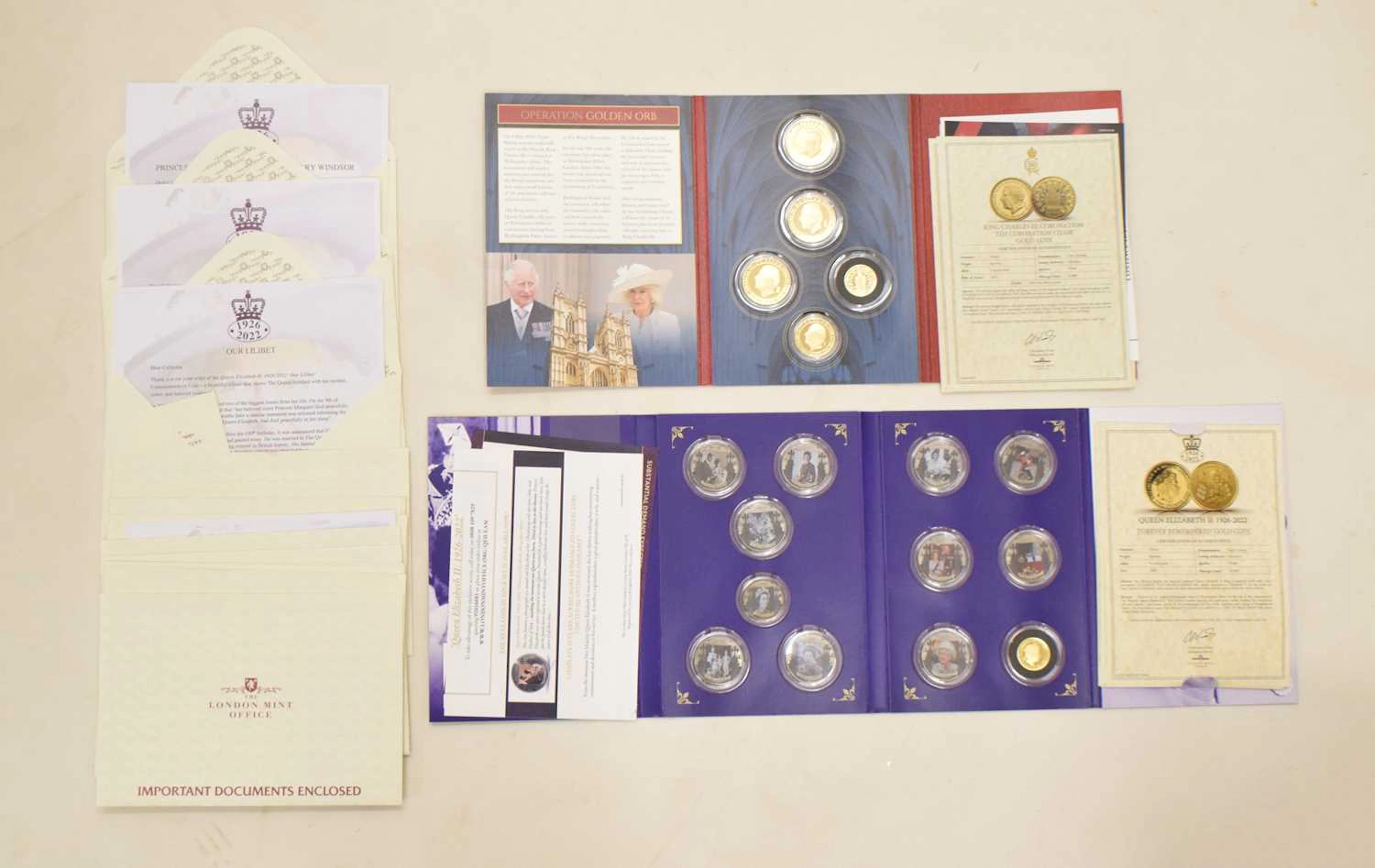Two London Mint presentation coin sets