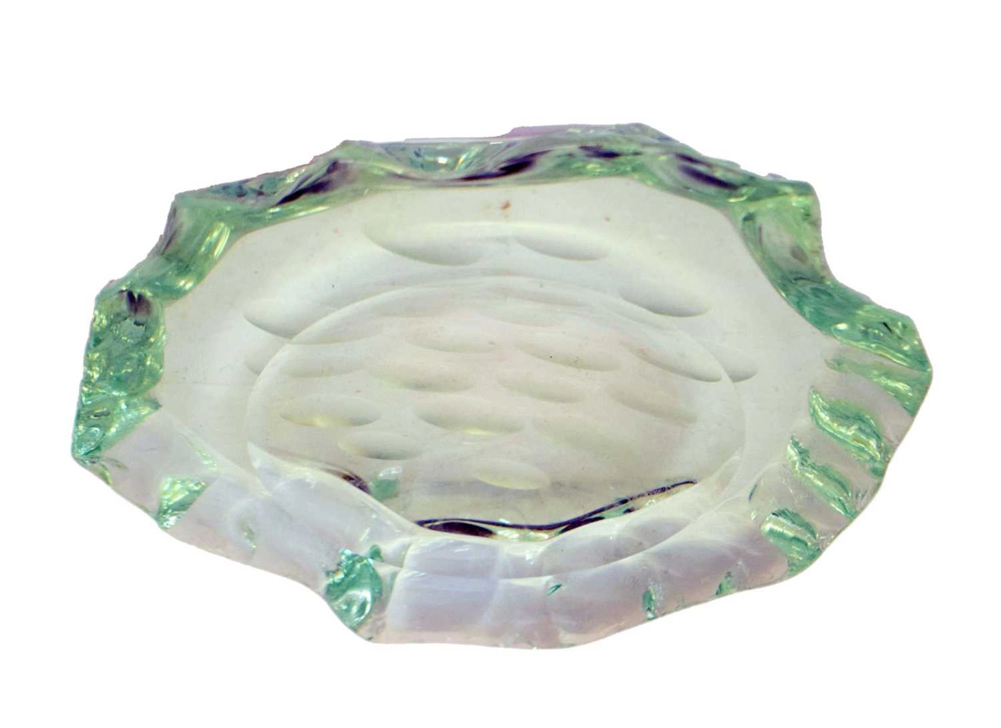 Attributed to Max Ingrand for Fontana Arte, Italy - Pale green glass