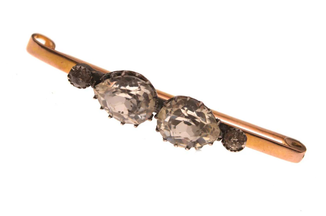 Early 20th century paste set bar brooch
