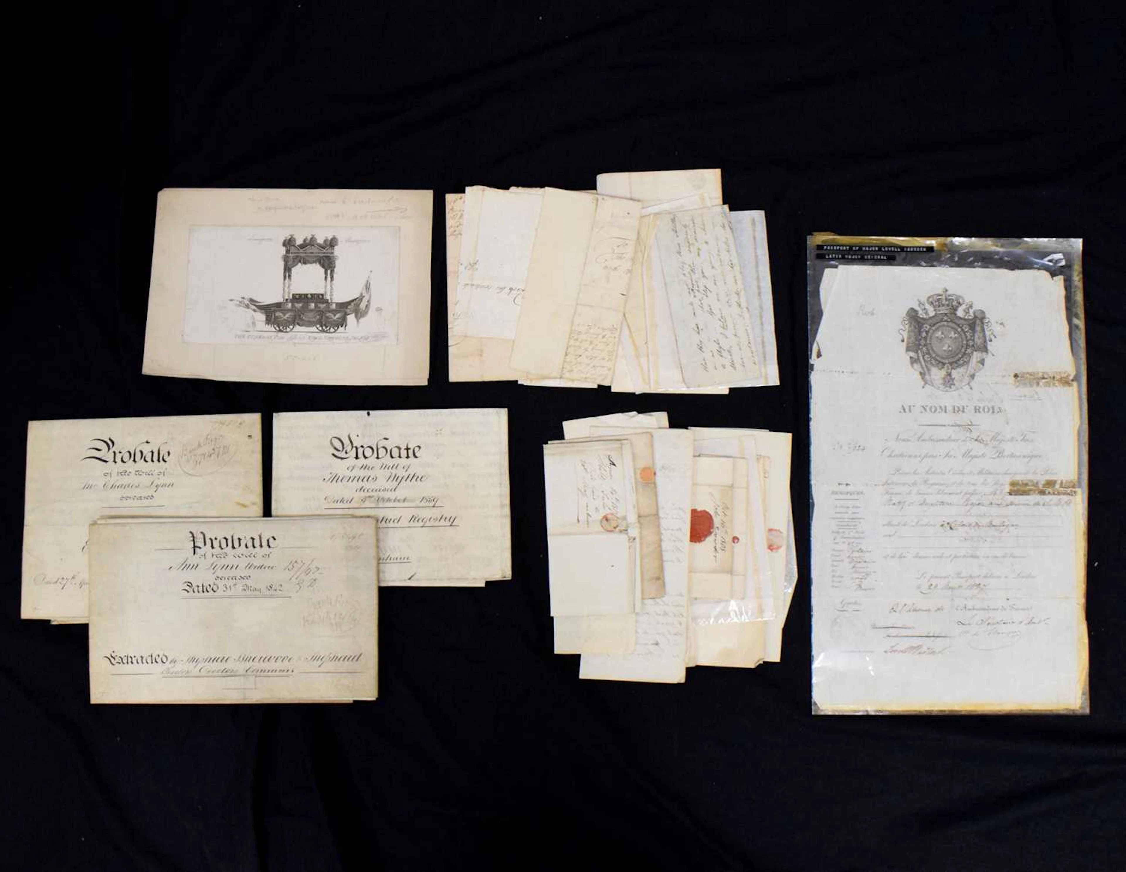 British Military Interest - Early 19th century military passport, etc
