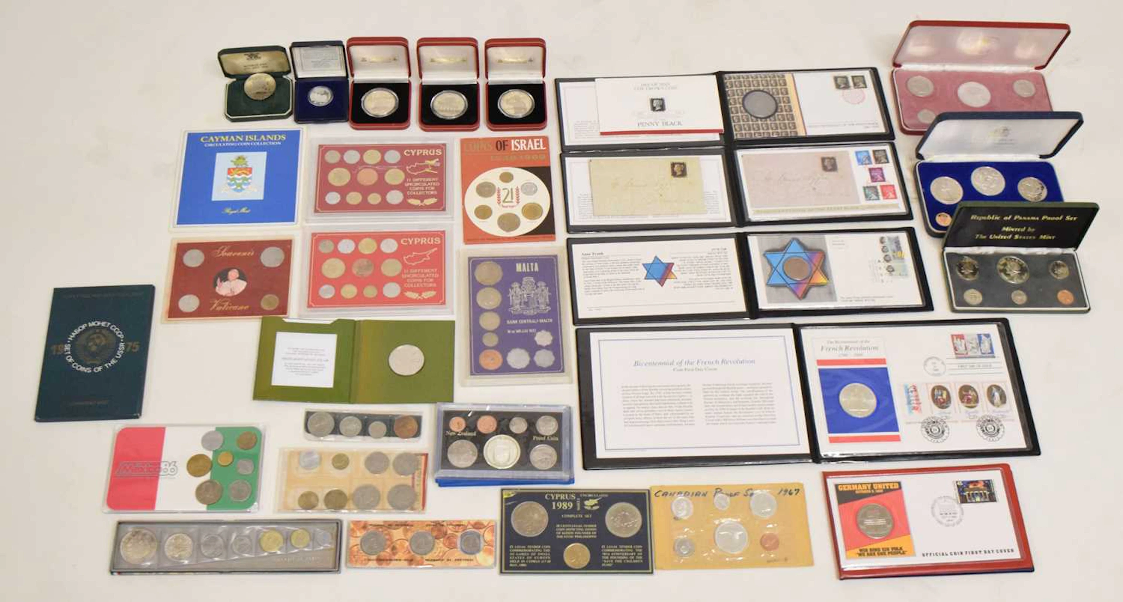 Collection of World coin proof presentation coins